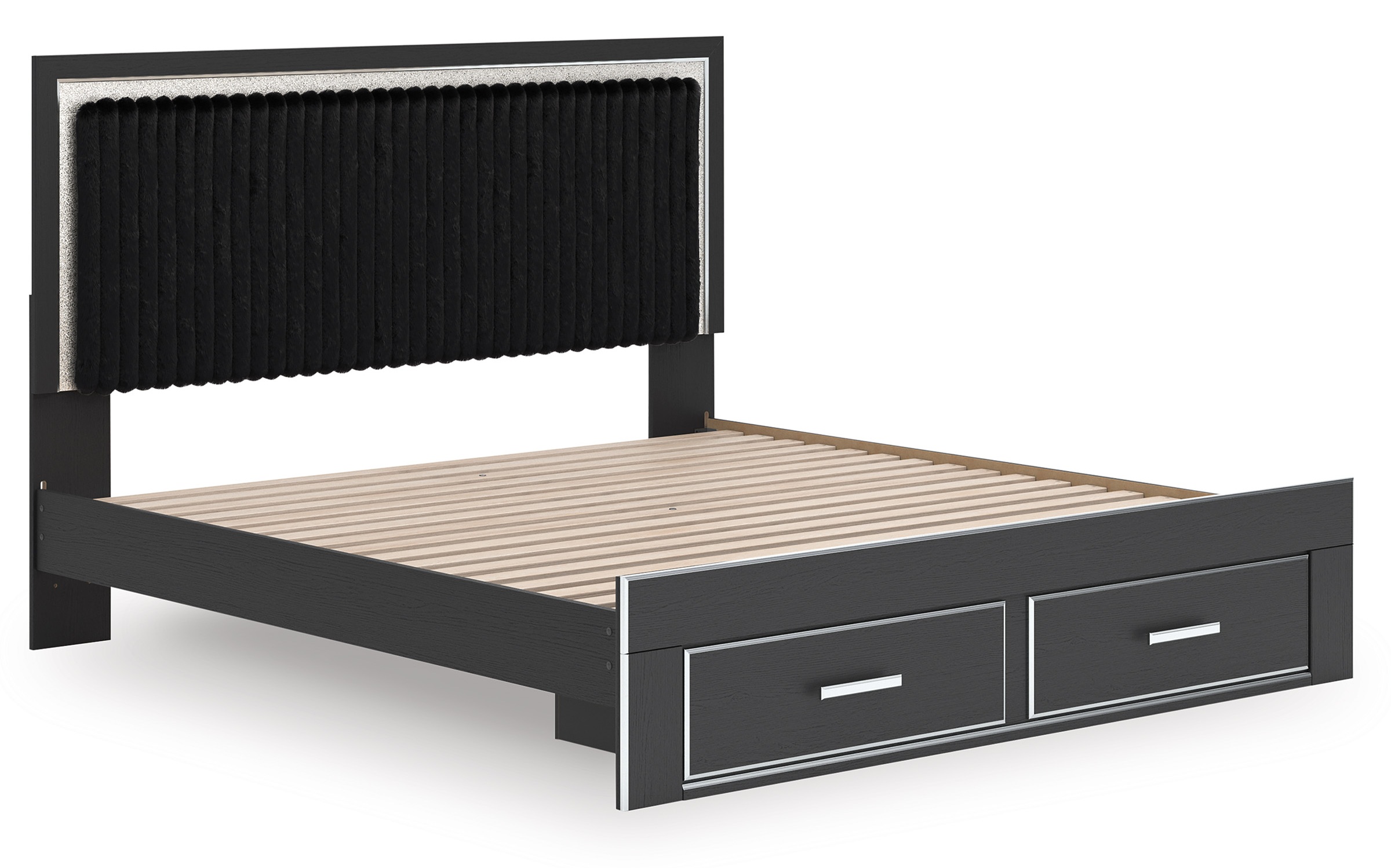 Zuraleus Wood/Polyester Storage Panel Bed, King Size