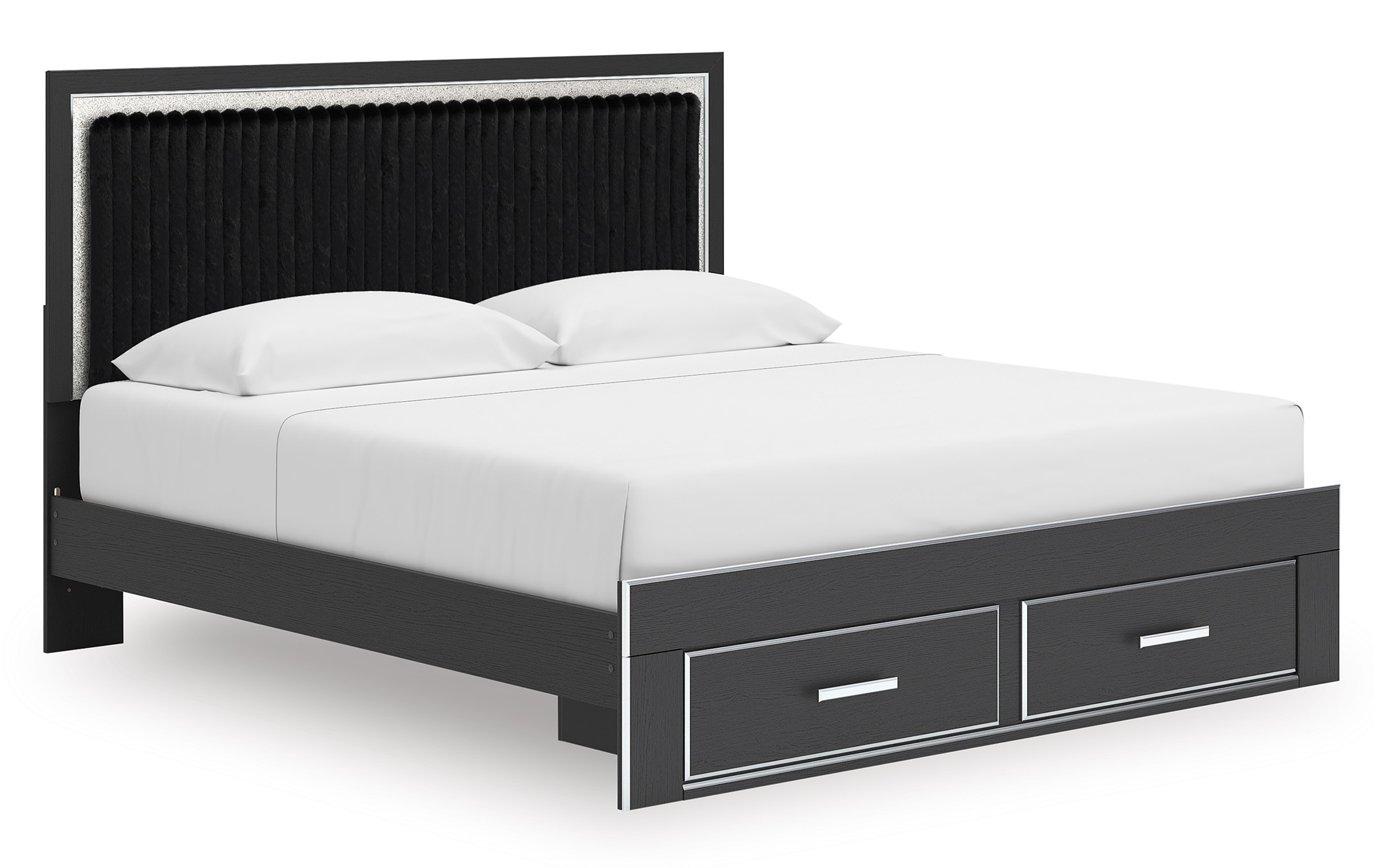 Zuraleus Wood/Polyester Storage Panel Bed, King Size