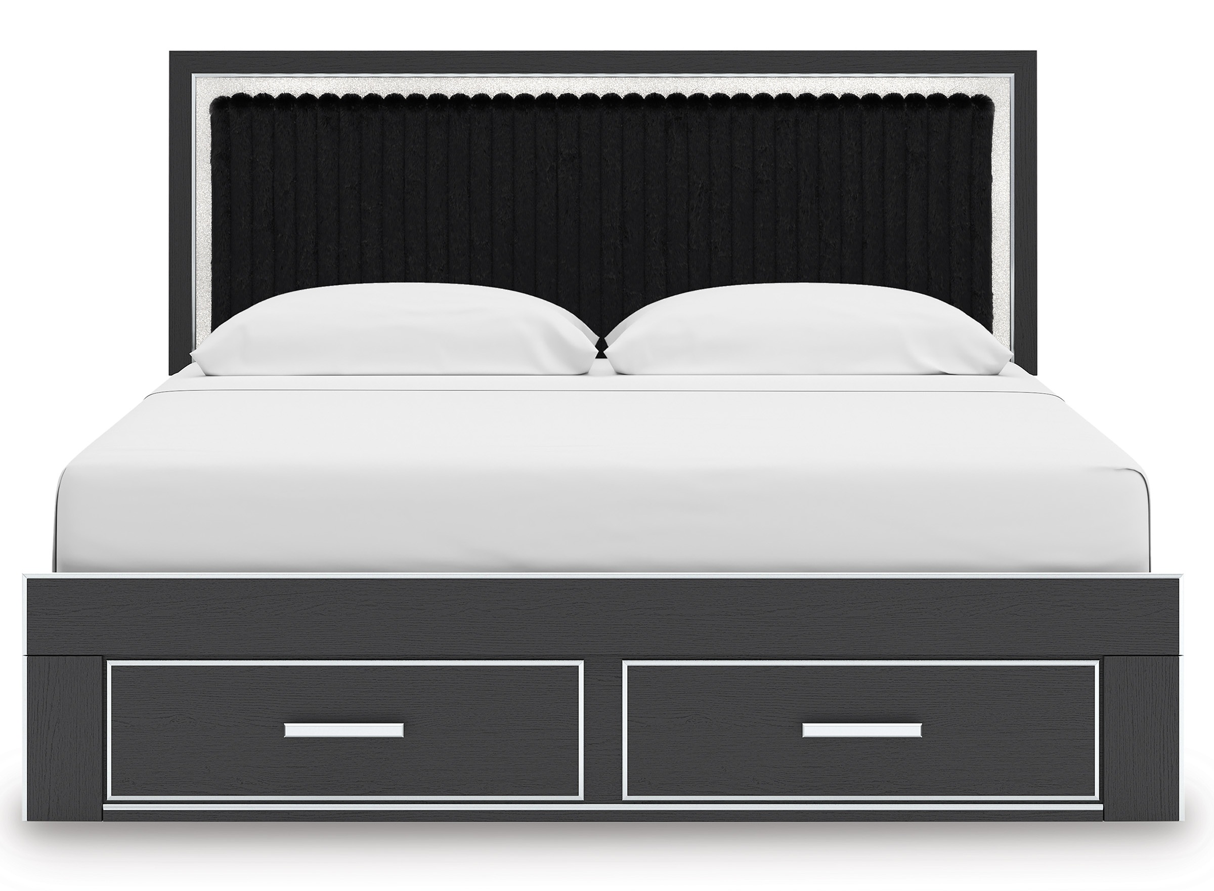 Zuraleus Wood/Polyester Storage Panel Bed, King Size