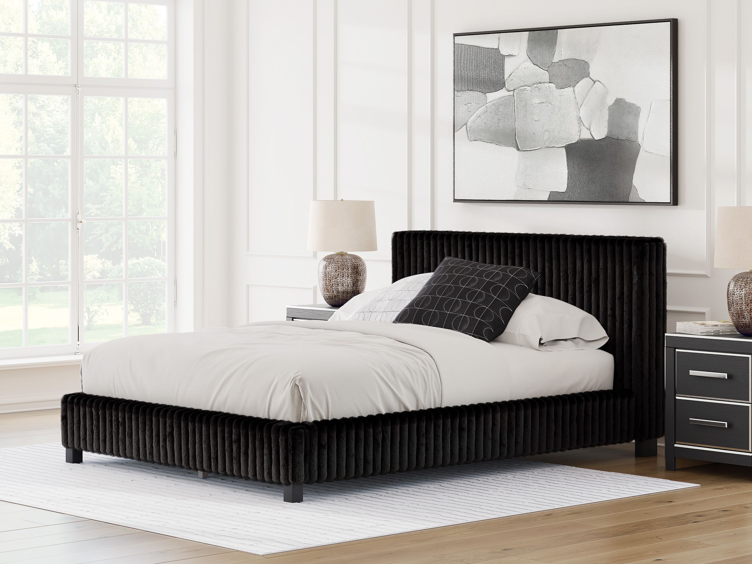 Zuraleus Polyester Upholstered Platform Bedroom Set