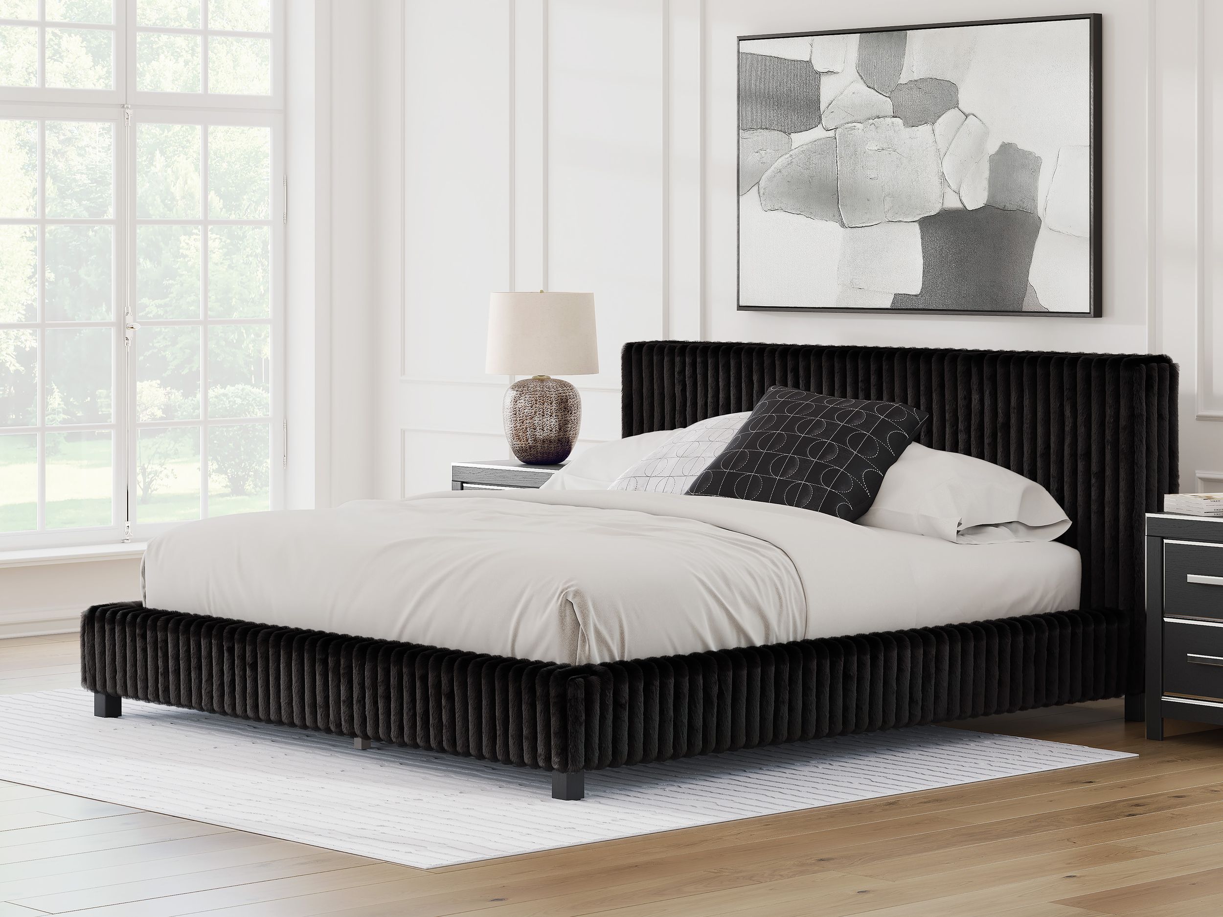 Zuraleus Polyester Upholstered Platform Bed, California King Size