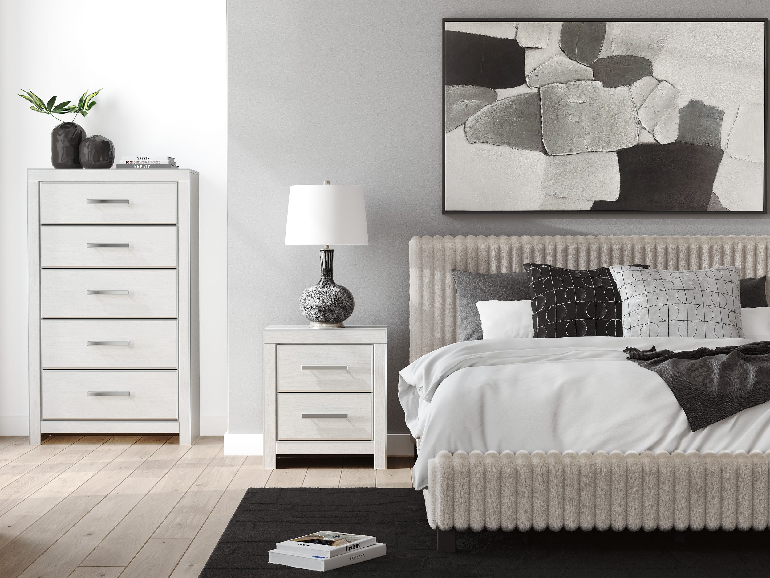 Zuraleus Polyester Upholstered Platform Bedroom Set