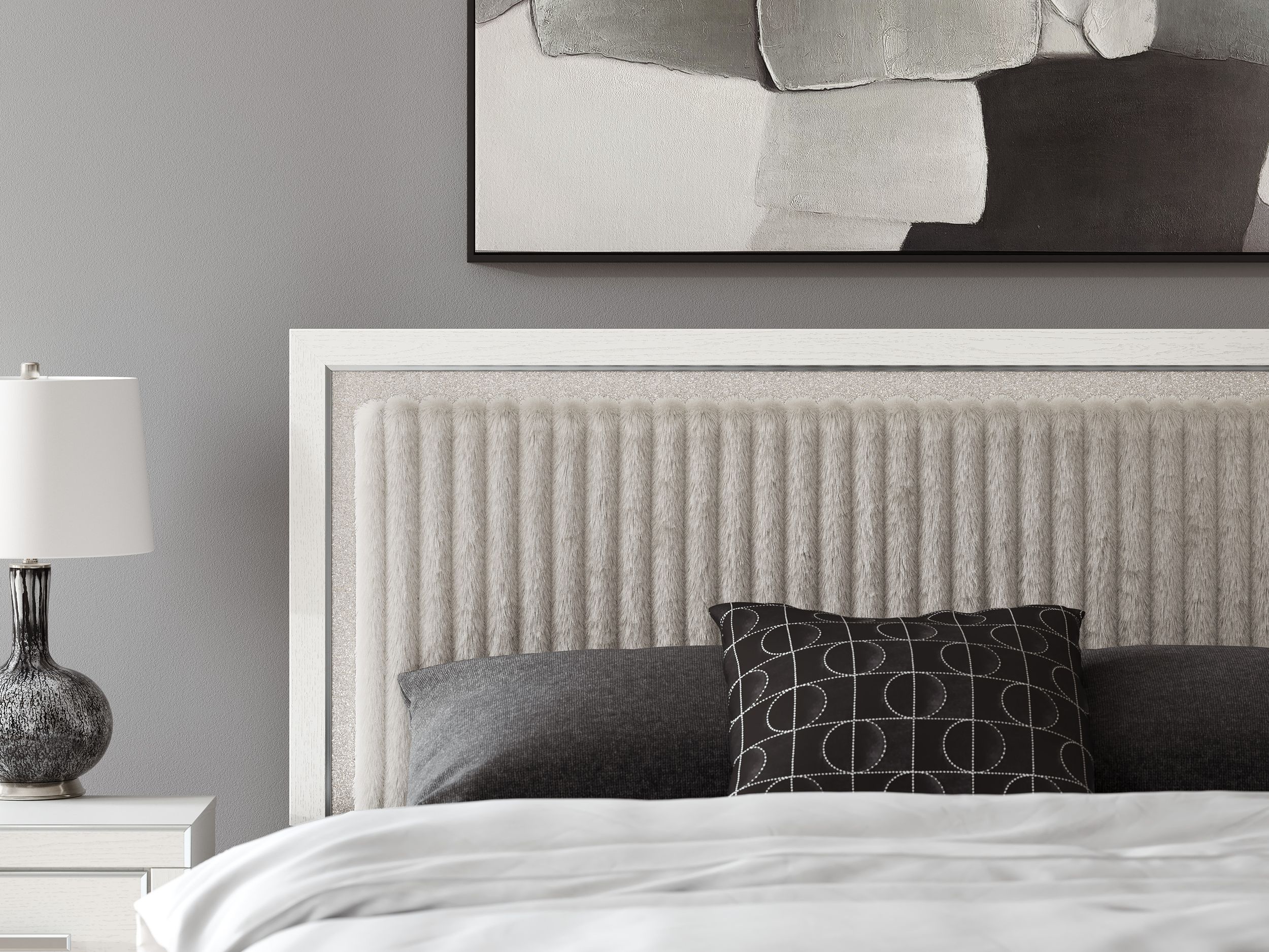 Zuraleus Wood/Polyester Storage Panel Bed, King Size