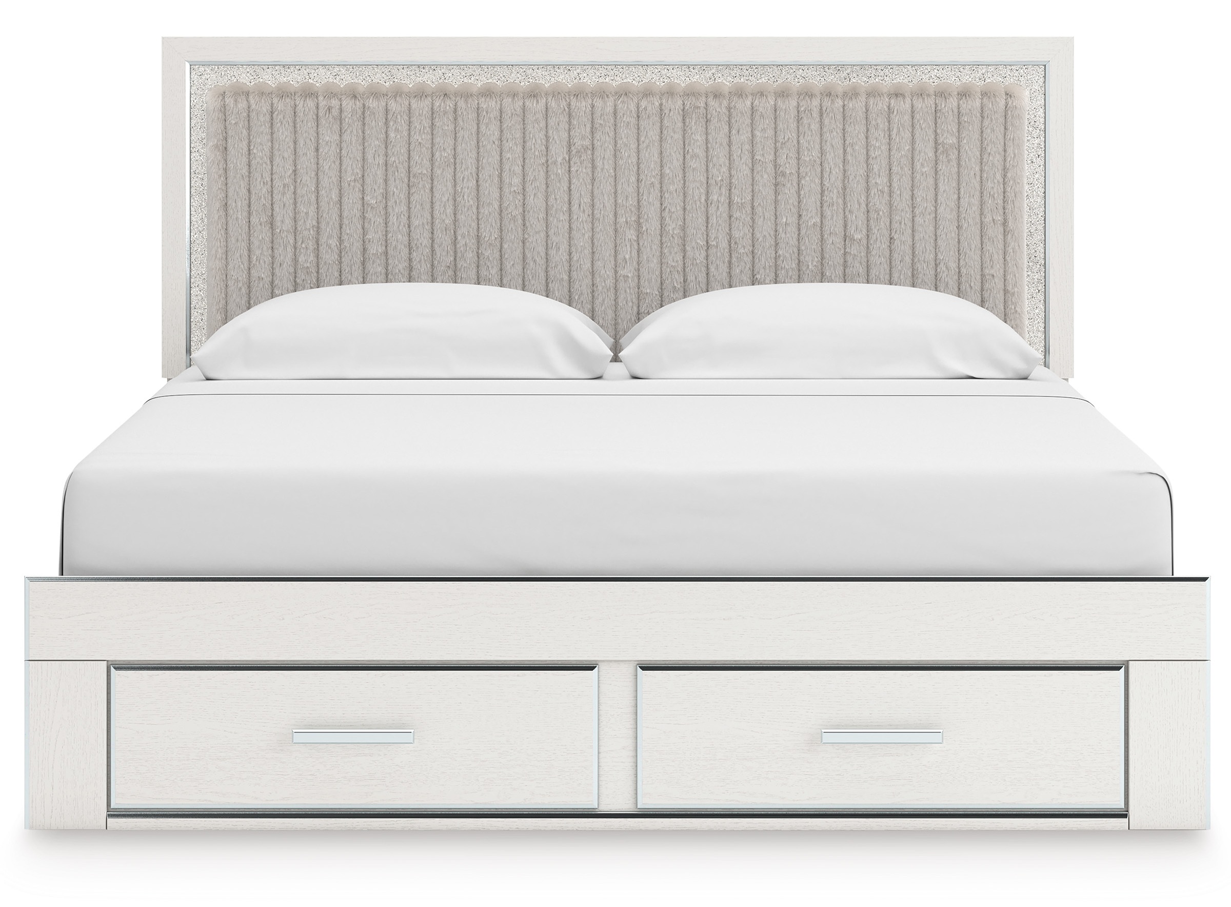 Zuraleus Wood/Polyester Storage Panel Bed, King Size