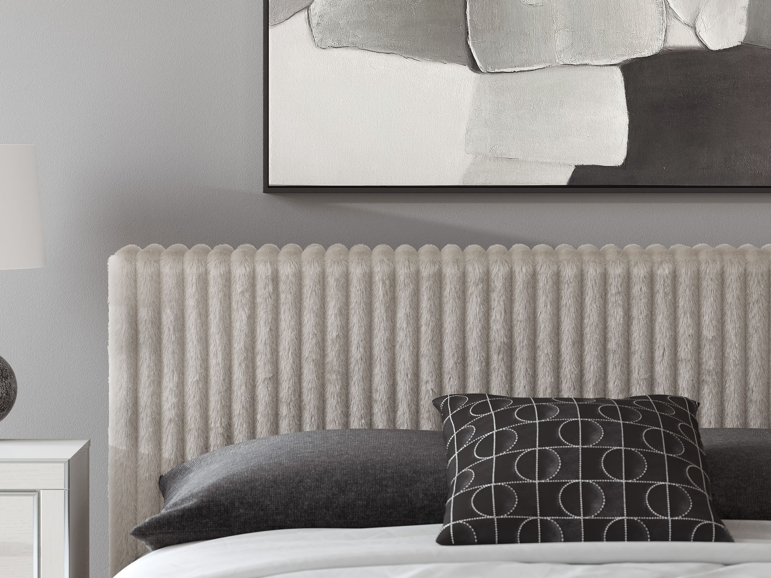 Zuraleus Polyester Upholstered Platform Bedroom Set