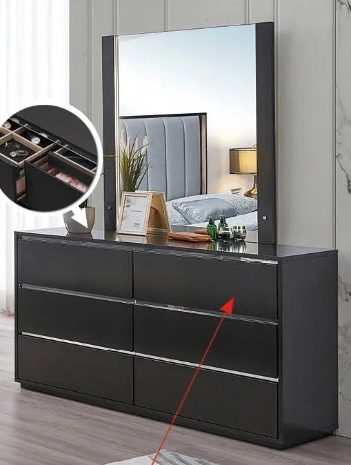 B37 Storage Platform Bedroom Set with LED Light