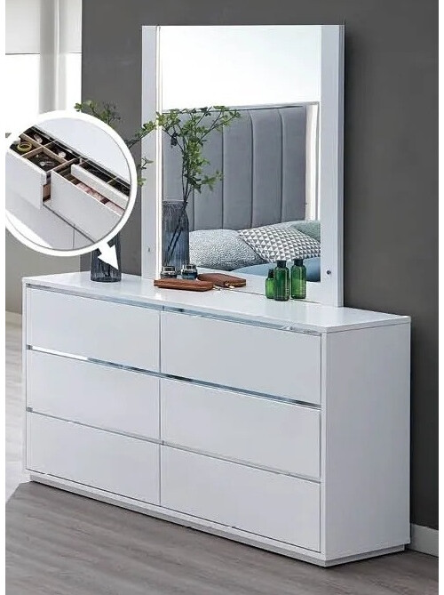 B37 Storage Platform Bedroom Set with LED Light