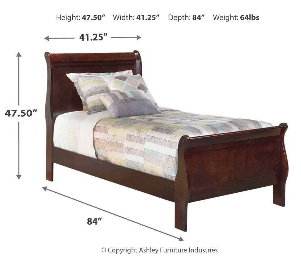 Alisdair Wood Sleigh Bed, Twin Size