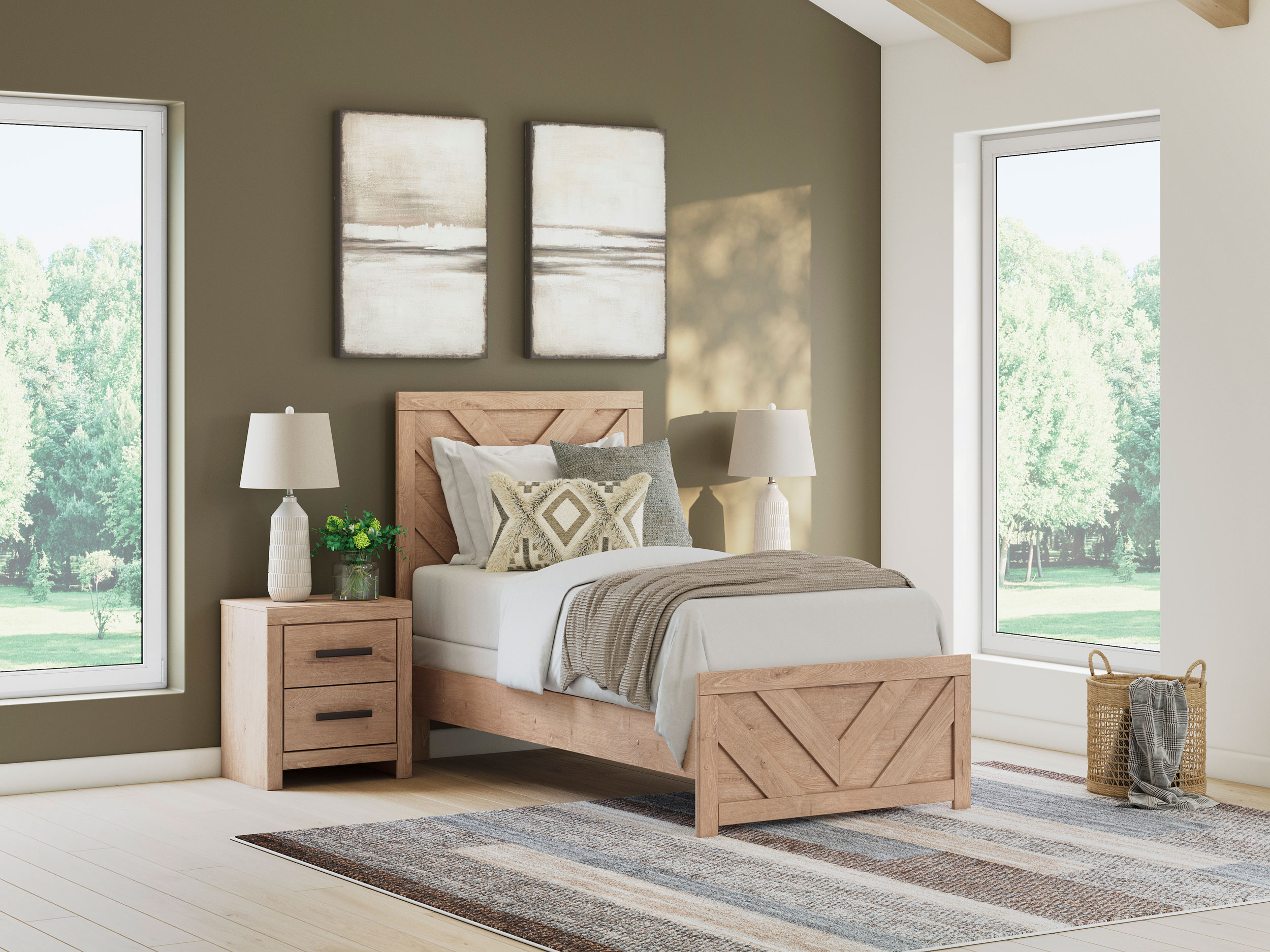 Sanginlane MDF Panel Bedroom Set