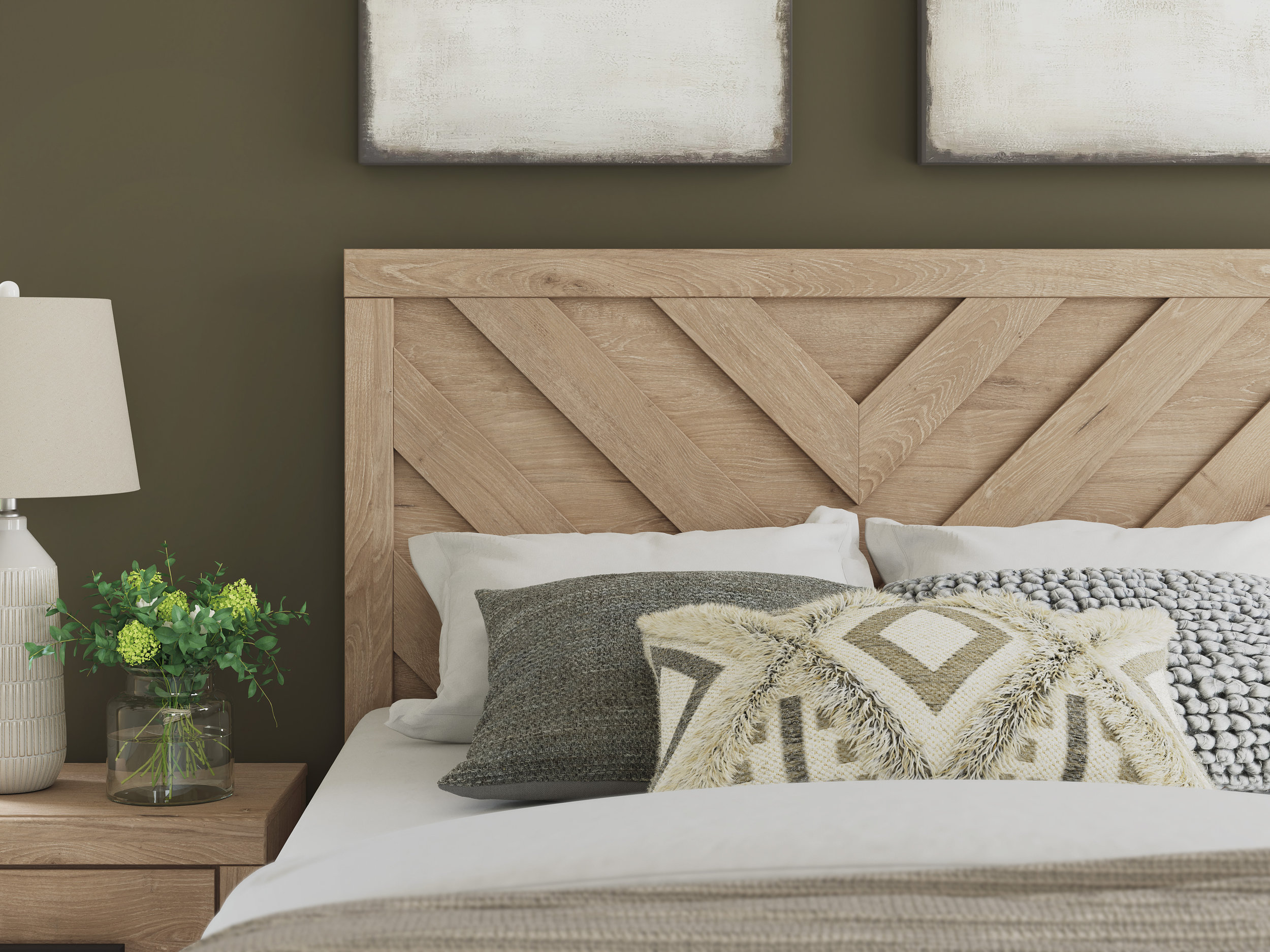 Sanginlane MDF Panel Bedroom Set