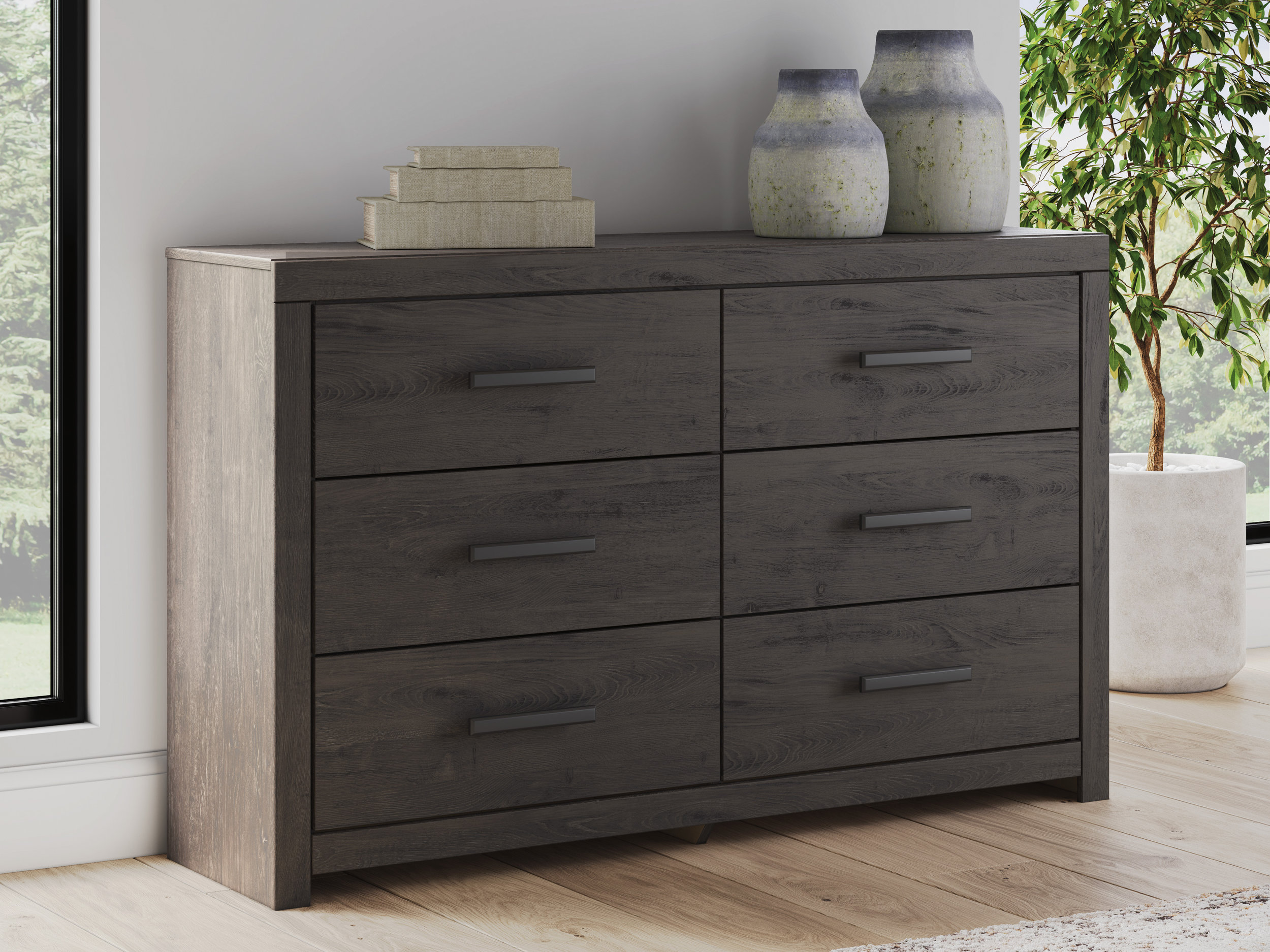 Prendonea MDF Double Dresser w/6 Drawers