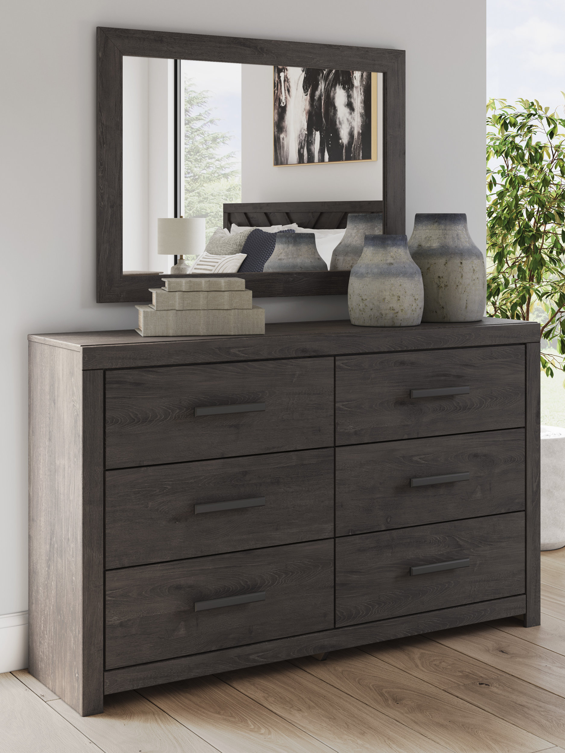 Prendonea MDF Double Dresser w/6 Drawers