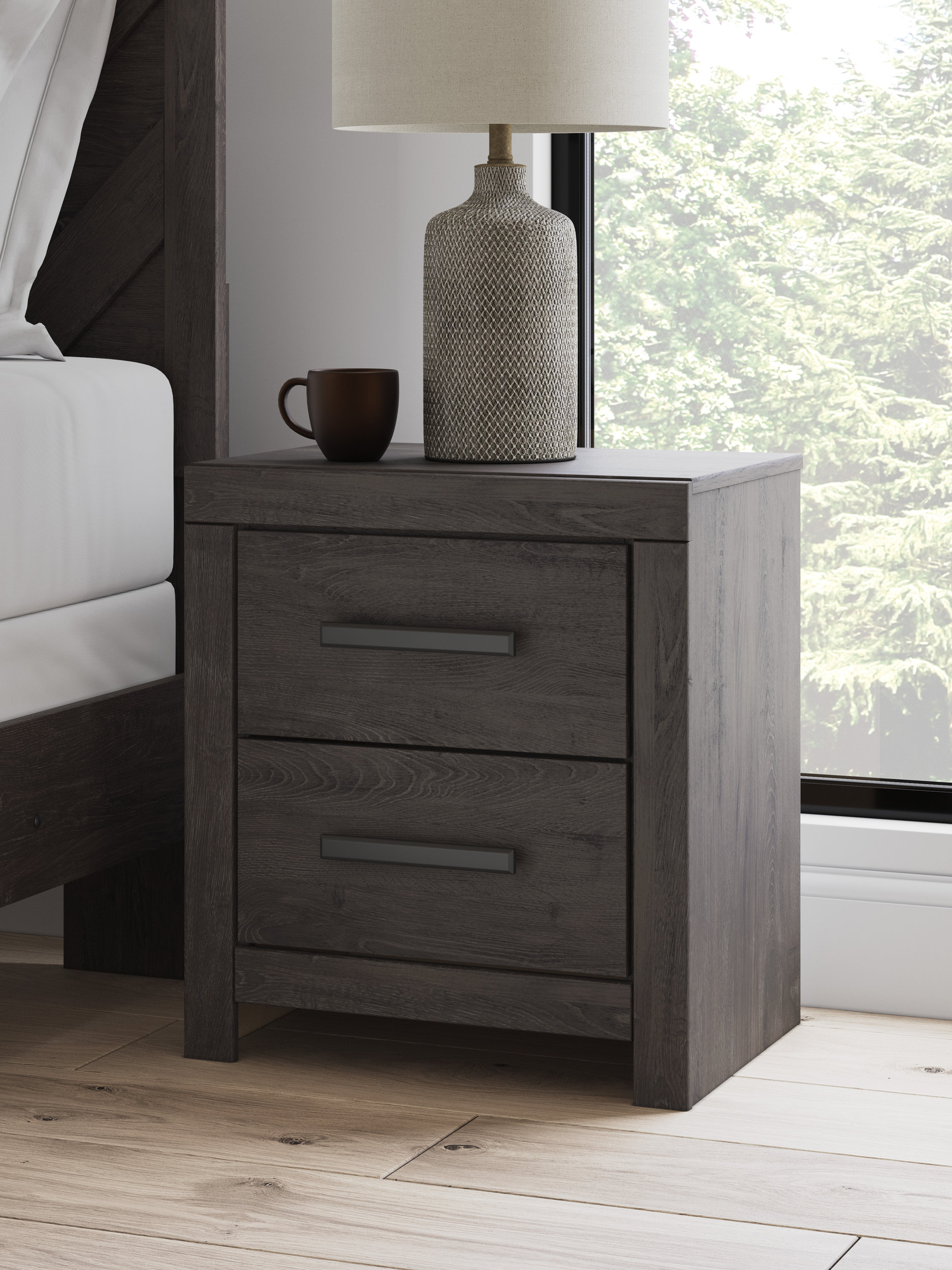 Prendonea MDF Night Stand w/2 Drawers