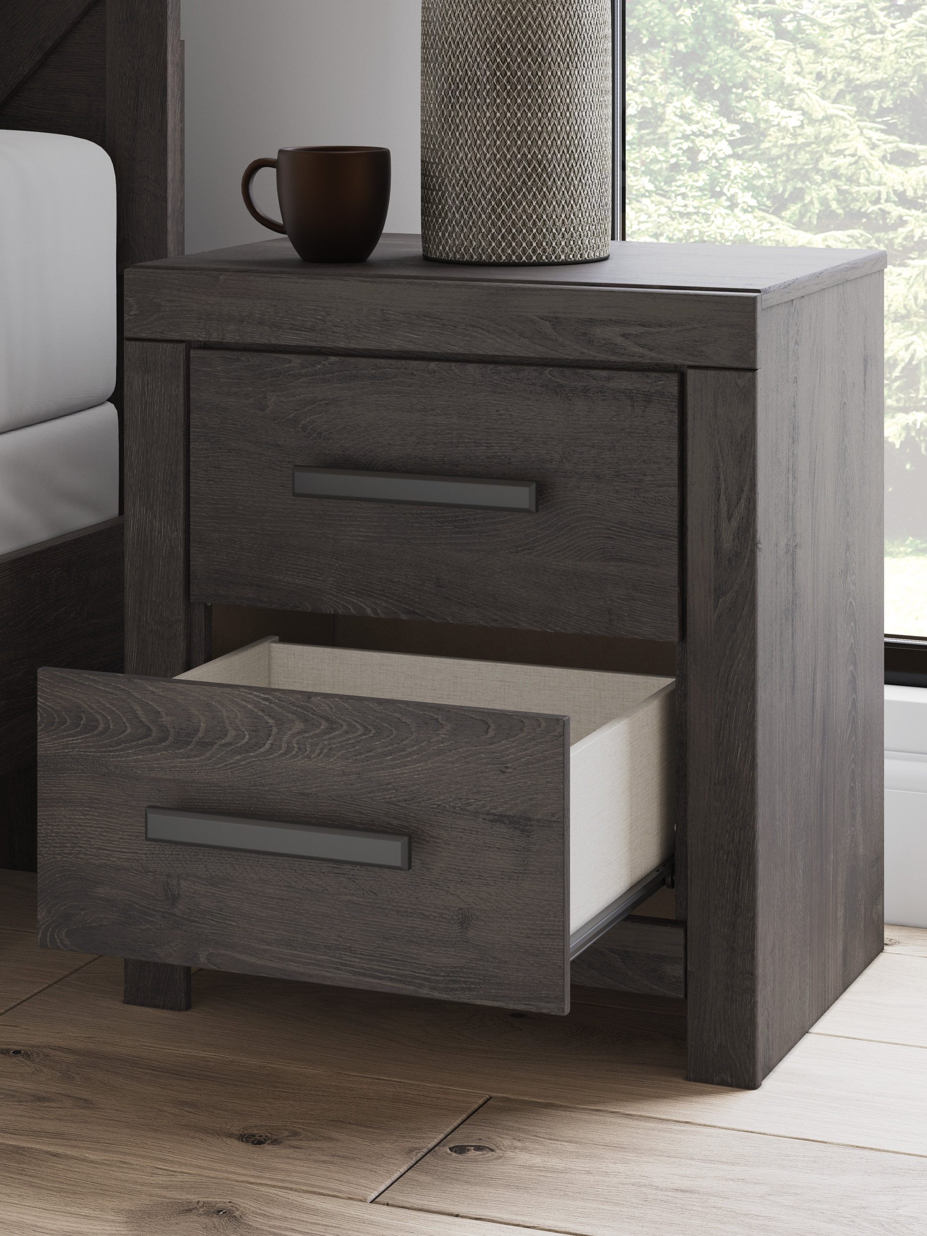 Prendonea MDF Night Stand w/2 Drawers