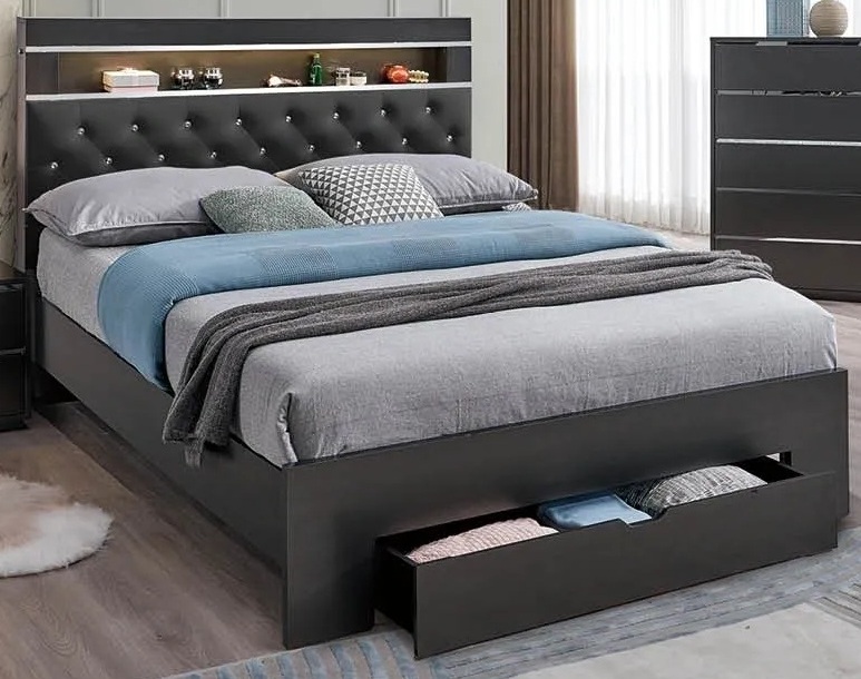 B37 Storage Platform Bedroom Set with LED Light
