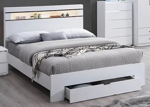 B37 Storage Platform Bed with LED Light