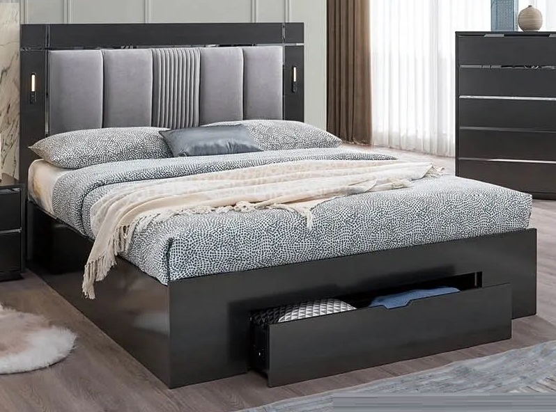 B38 Storage Platform Bedroom Set with LED Light