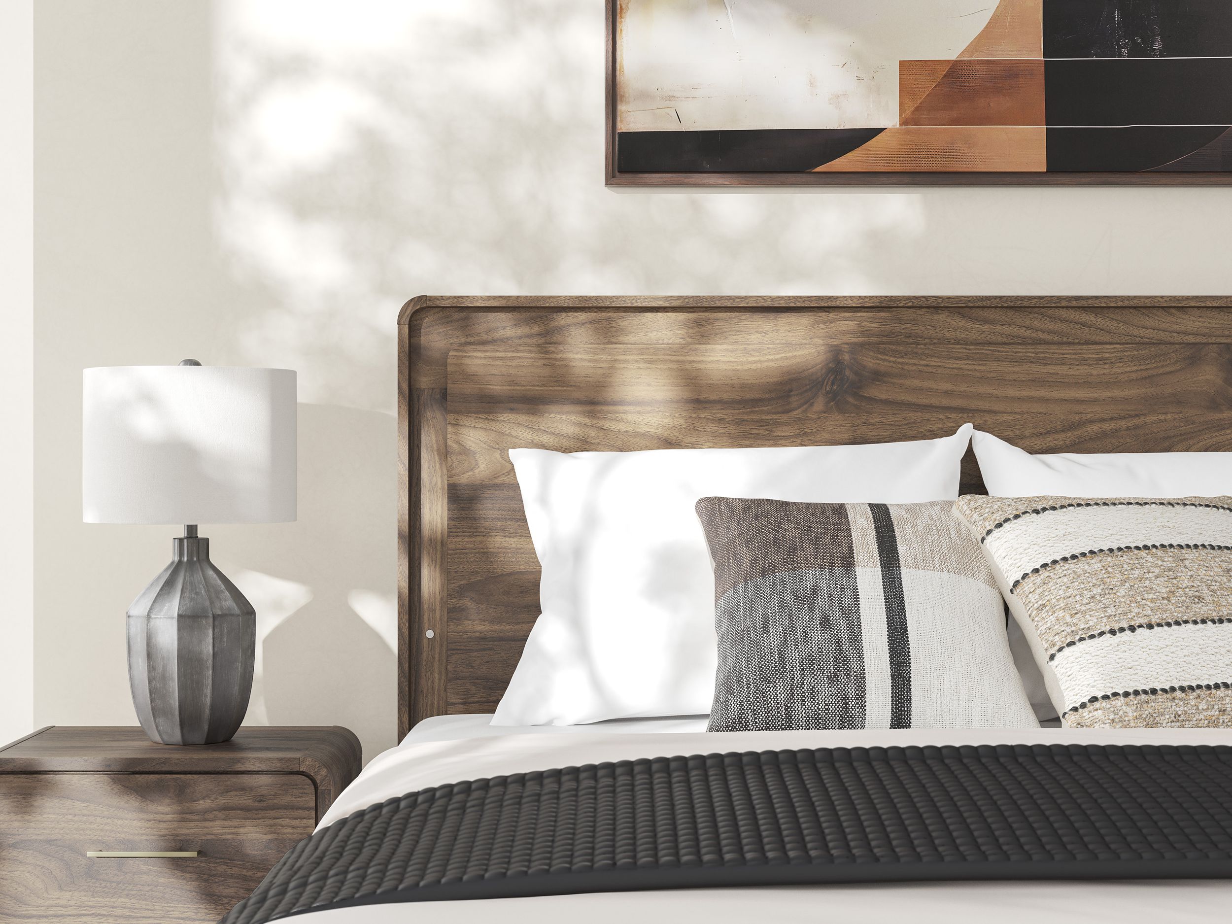 Fortlorn MDF Panel Bed w/LED Light