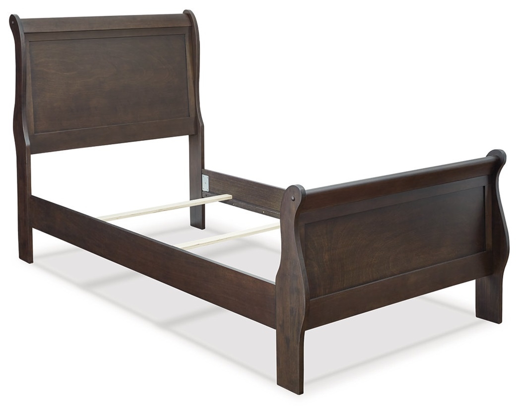 Leewarden Wood Sleigh Bed, Twin Size