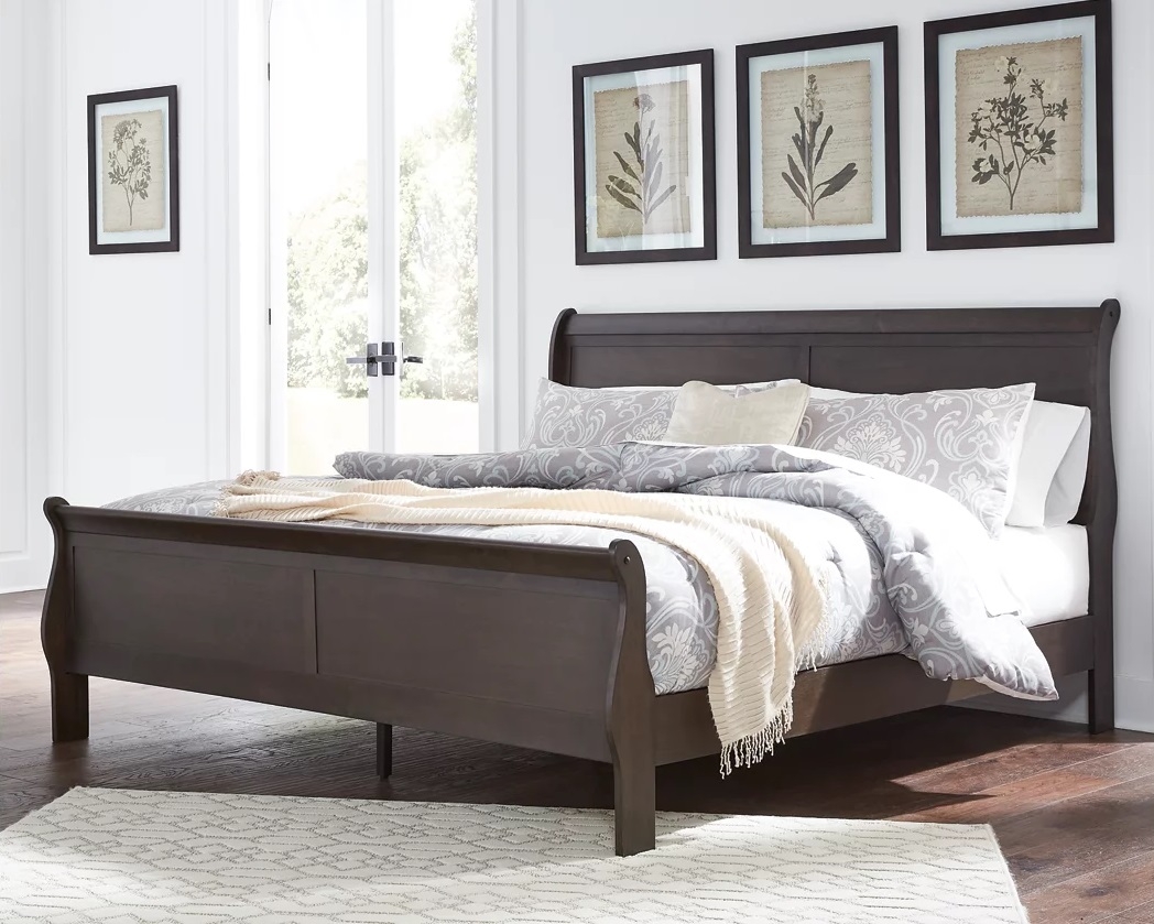Leewarden Wood Sleigh Bed, King Size