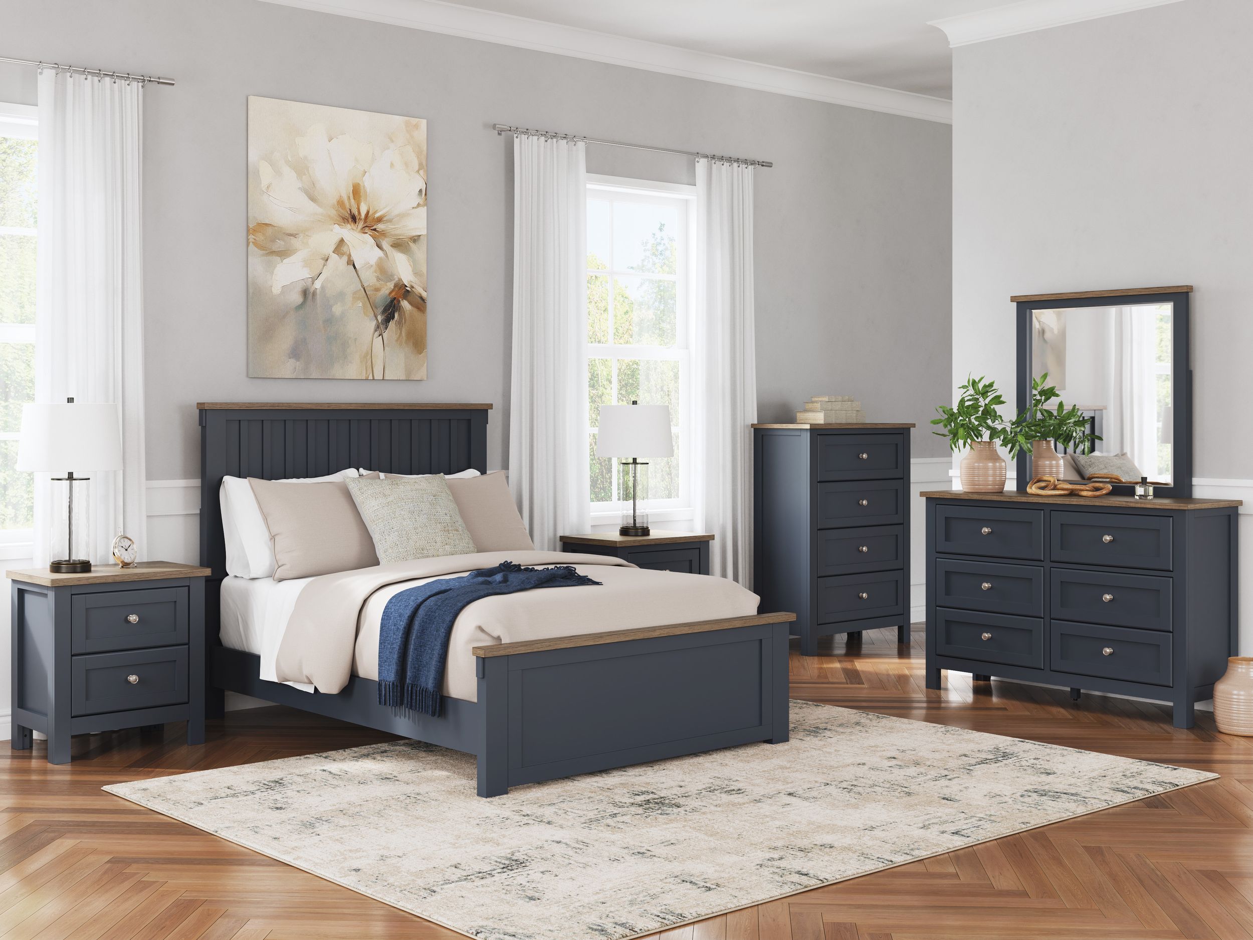Landocken Wood/MDF Panel Bed, Full Size