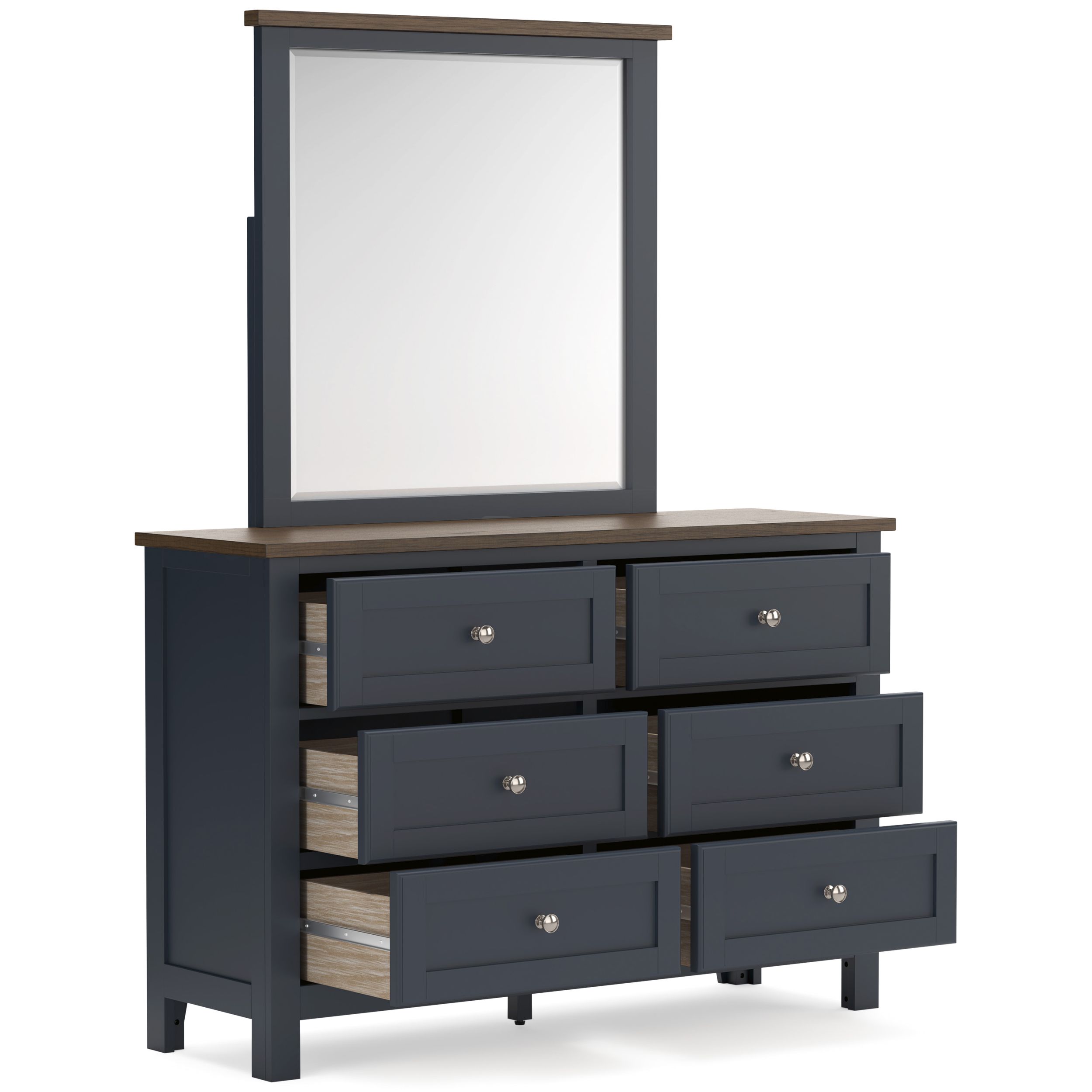 Landocken Wood/MDF Double Dresser w/6 Drawers