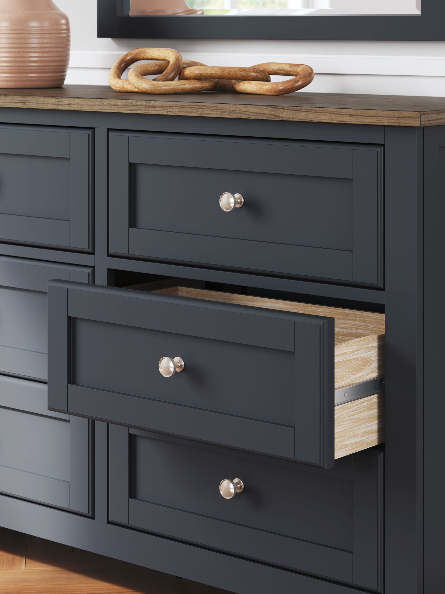 Landocken Wood/MDF Double Dresser w/6 Drawers