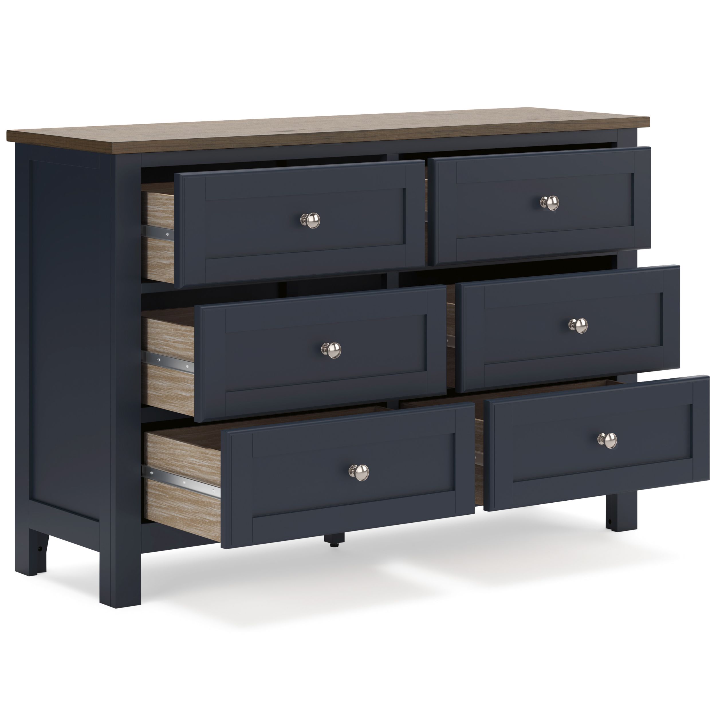 Landocken Wood/MDF Double Dresser w/6 Drawers