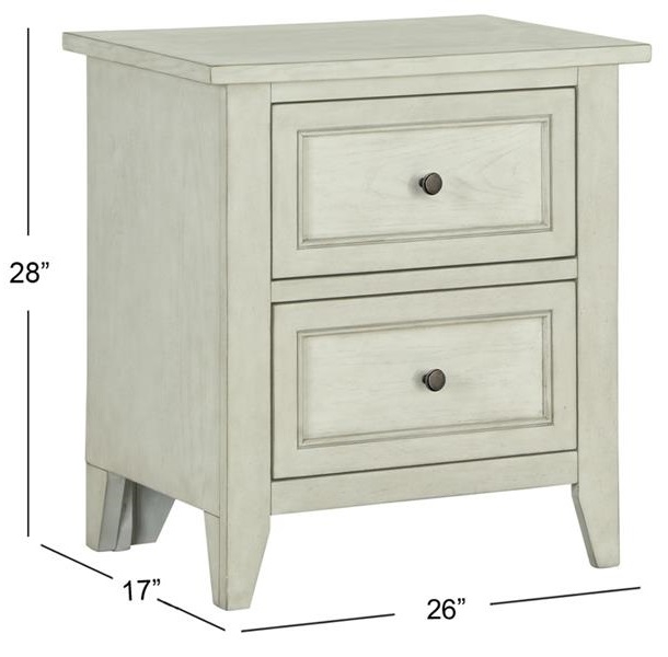 SM Raelynn Wood Nightstand w/2 Drawers