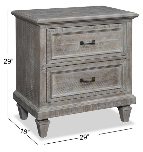 SM Lancaster Wood Nightstand w/2 Drawers