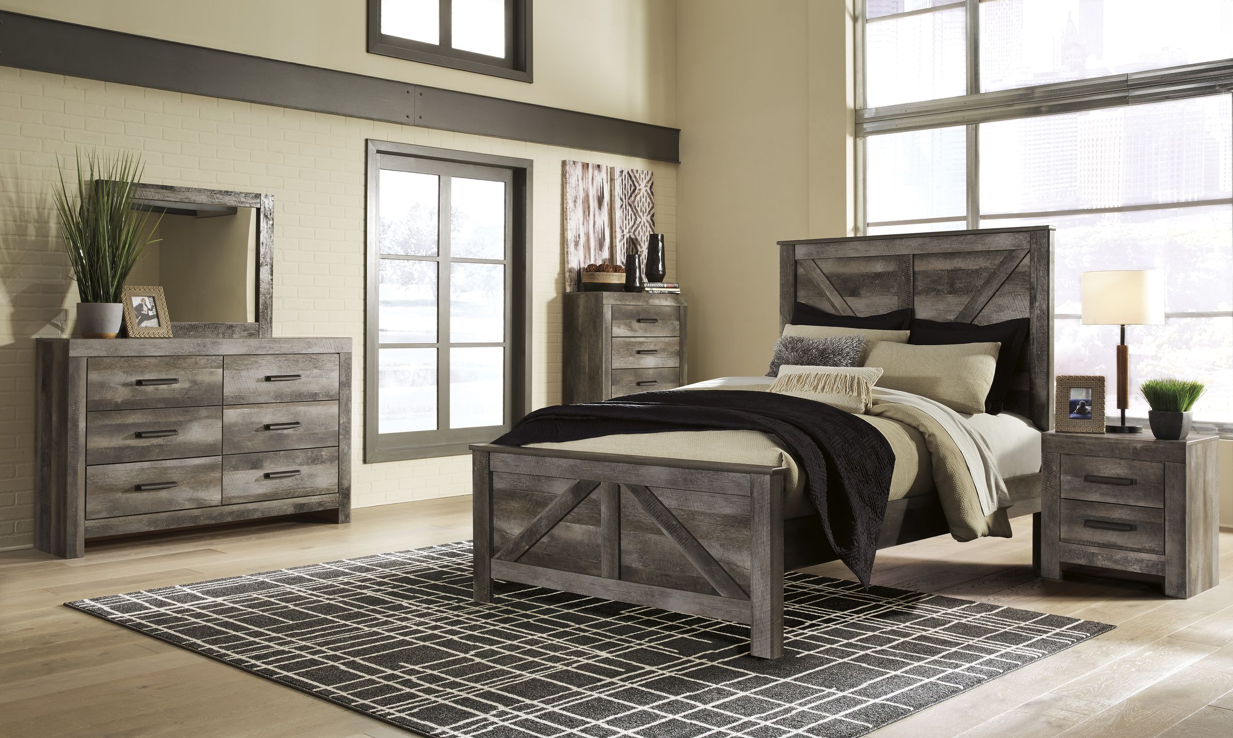 Wynnlow Wood Crossbuck Panel Bedroom Set