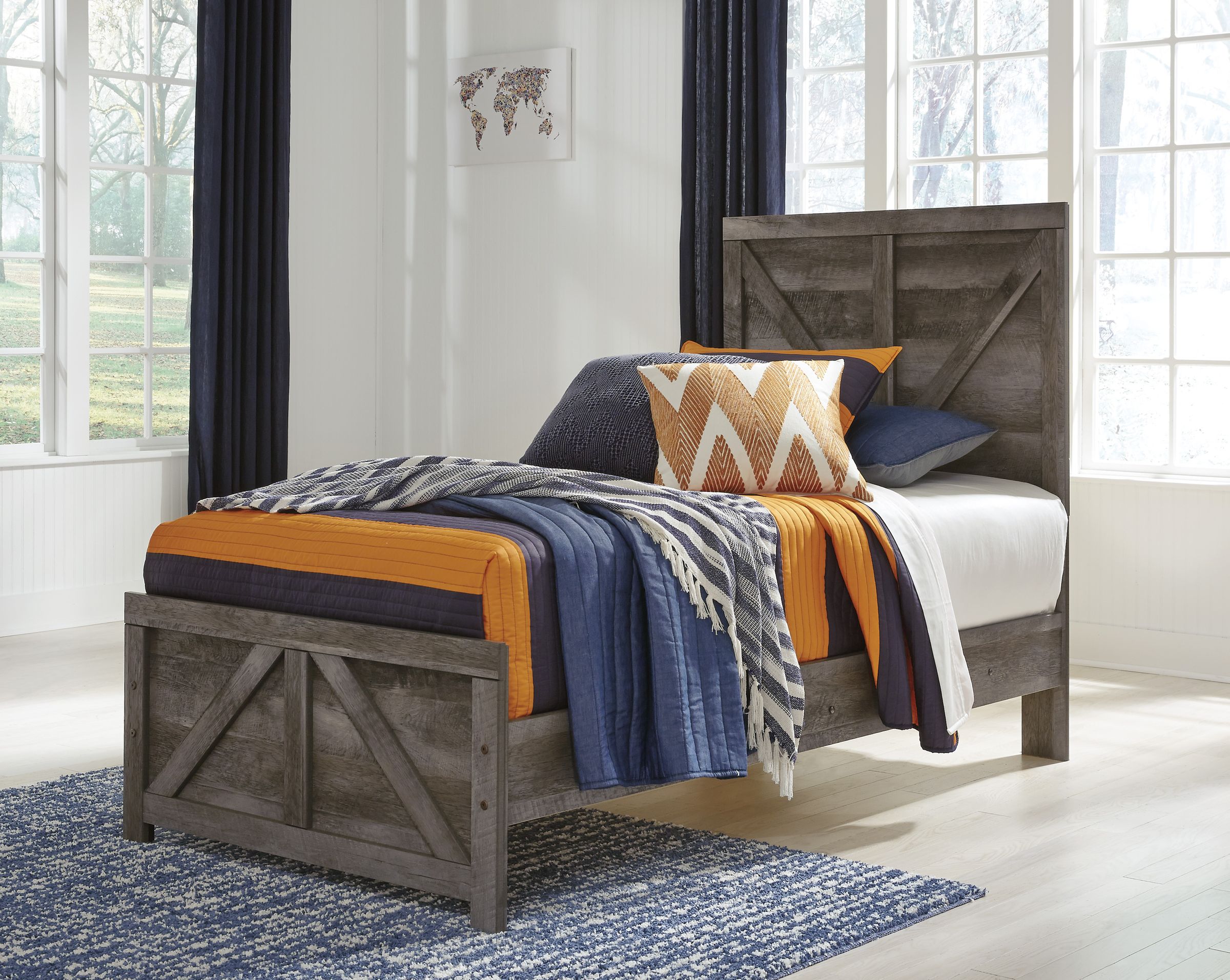Wynnlow Wood Crossbuck Panel Bedroom Set