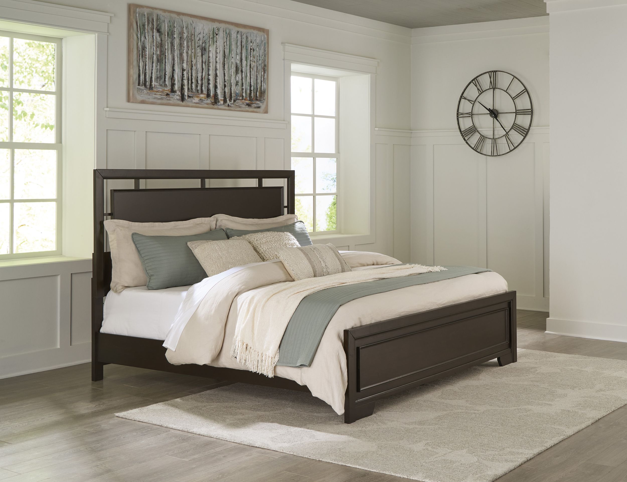 Covetown Wood Panel Bed, California King Size