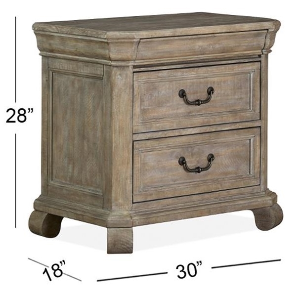 SM Tinley Park Wood Nightstand w/3 Drawers