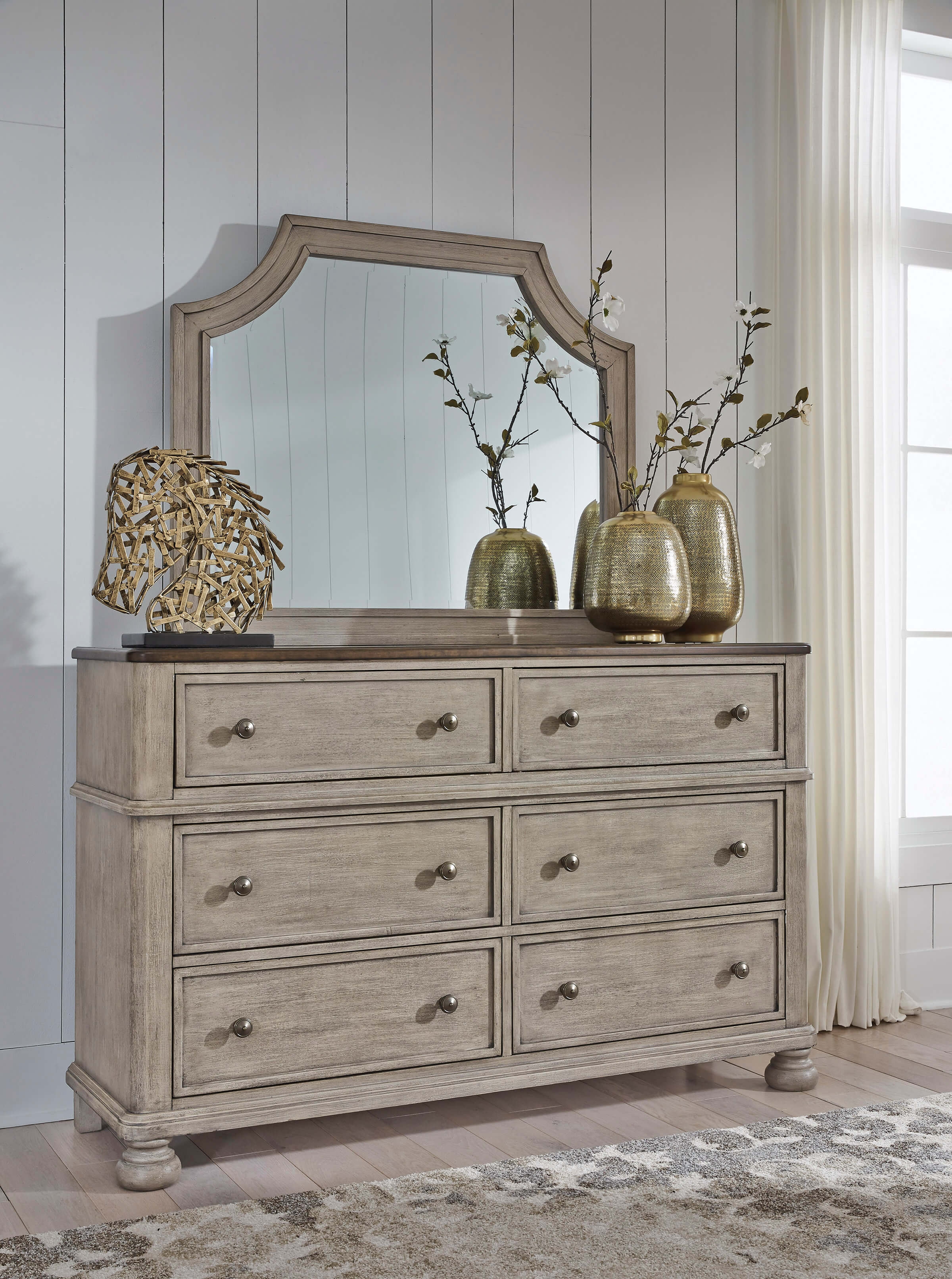 Ashley SM Falkhurst Fabric Upholstered Panel Bedroom Set