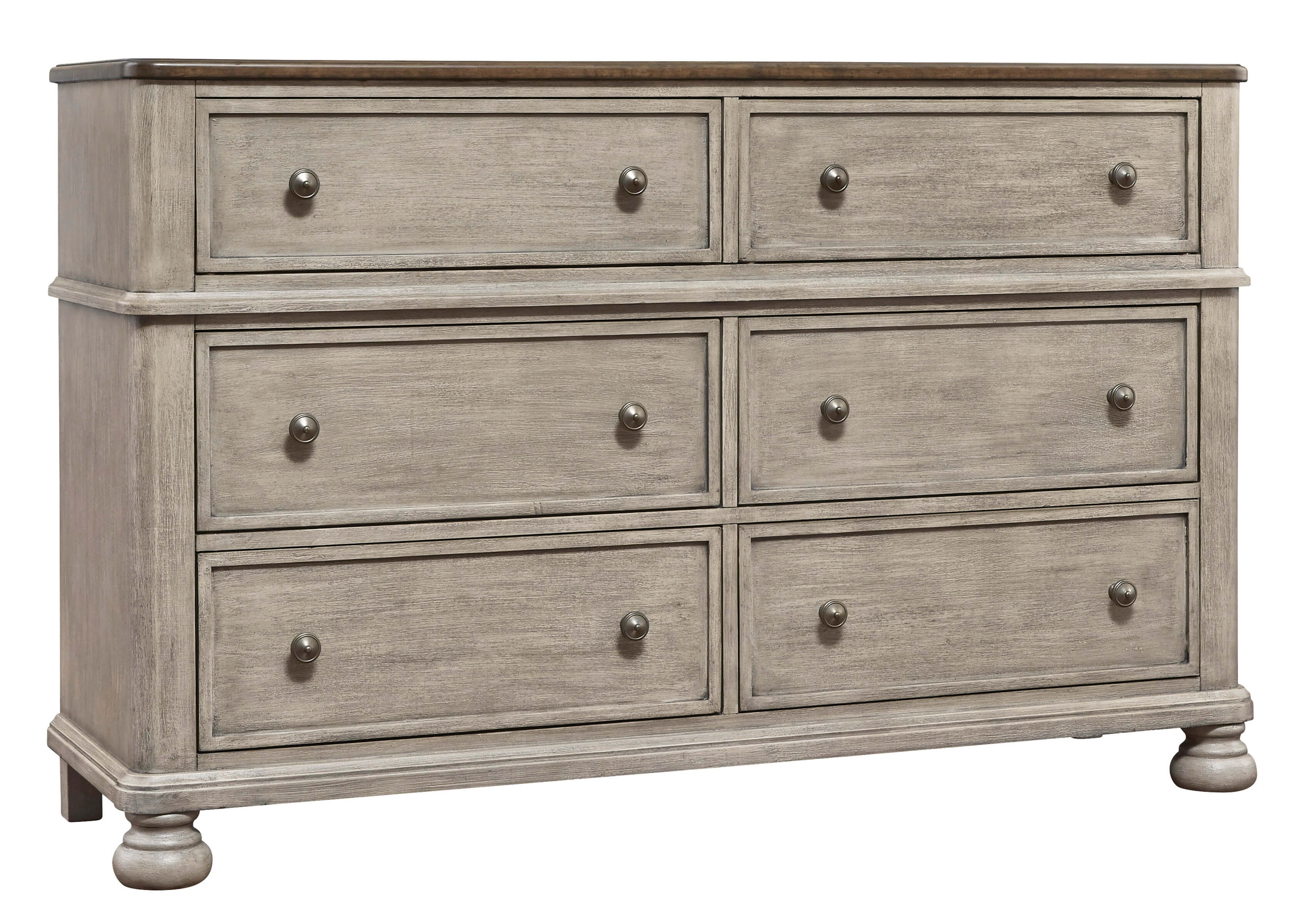 Ashley Falkhurst Wood 6-Drawer Dresser, Beige