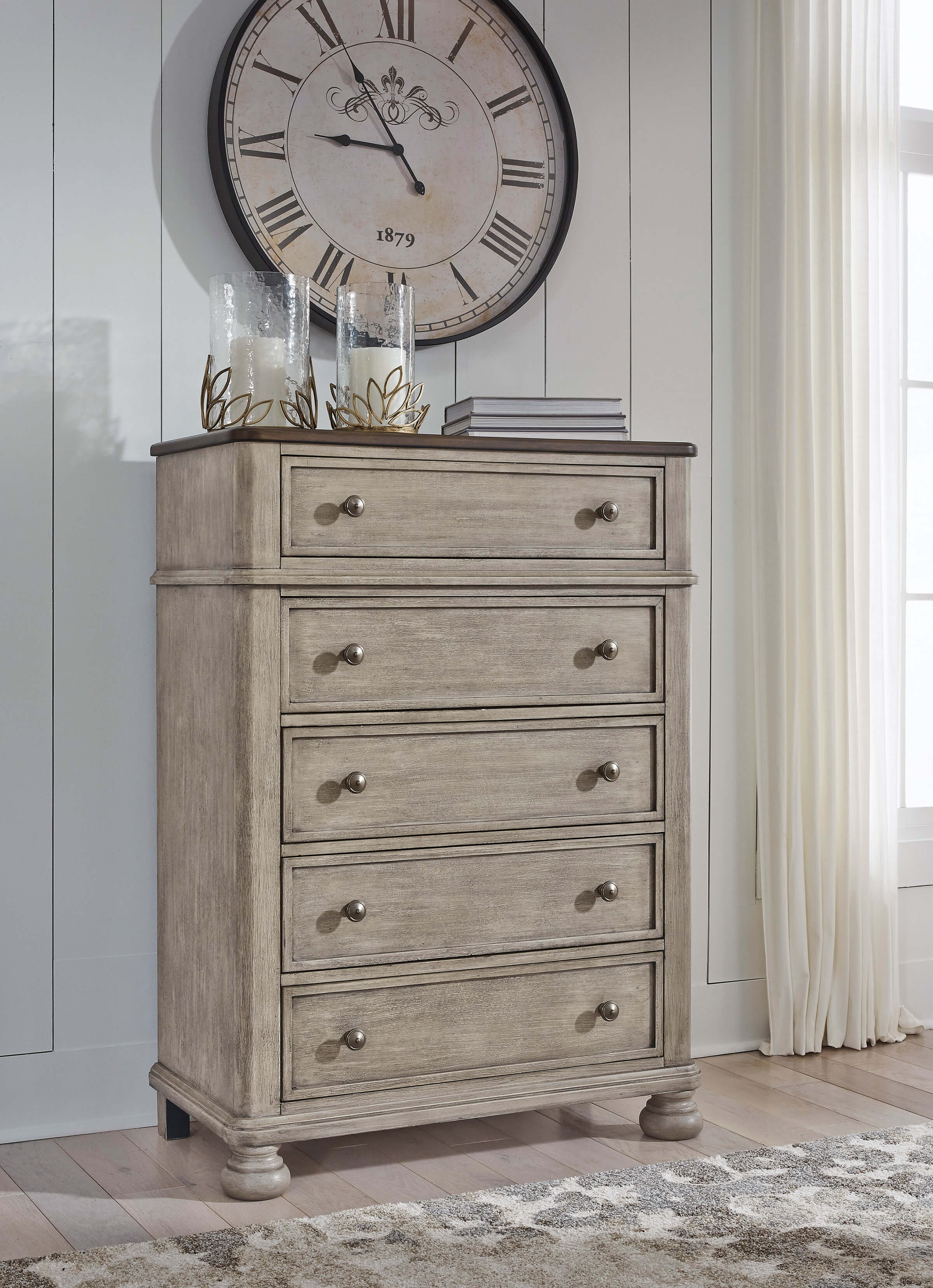 Ashley SM Falkhurst Fabric Upholstered Panel Bedroom Set