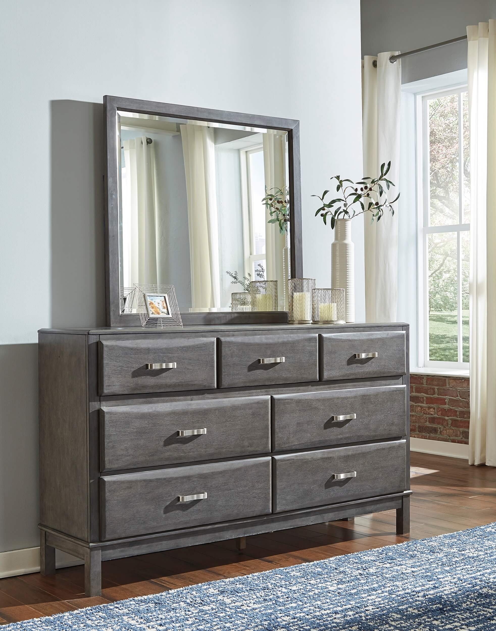 Caitbrook Wood Rectangular Bedroom Mirror