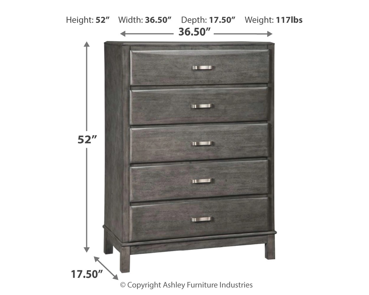 Caitbrook Wood Chest w/5 Drawers
