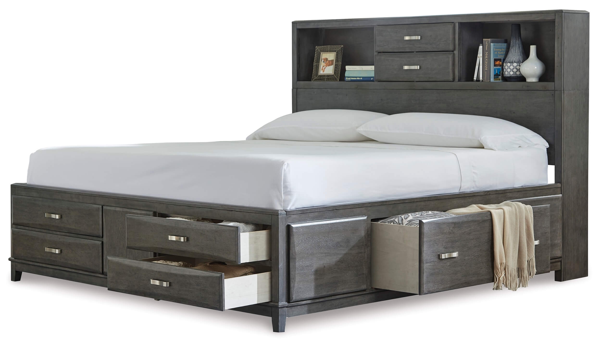 Caitbrook Wood Storage Bed w/8 Drawers