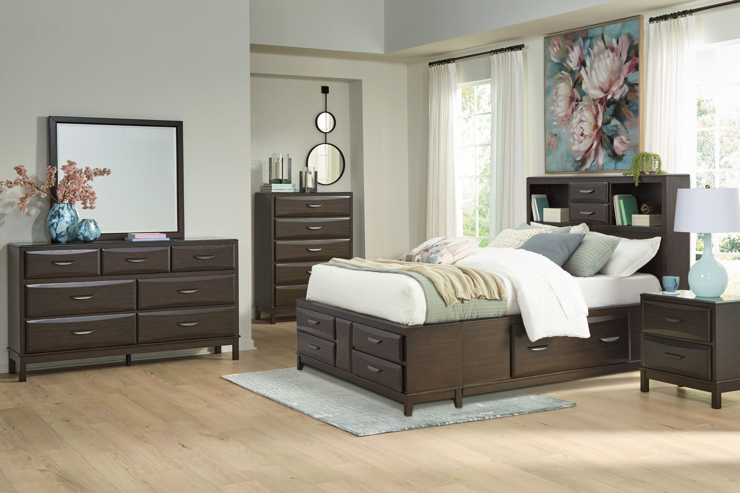 Vanmore Wood Nightstand w/2 Drawers