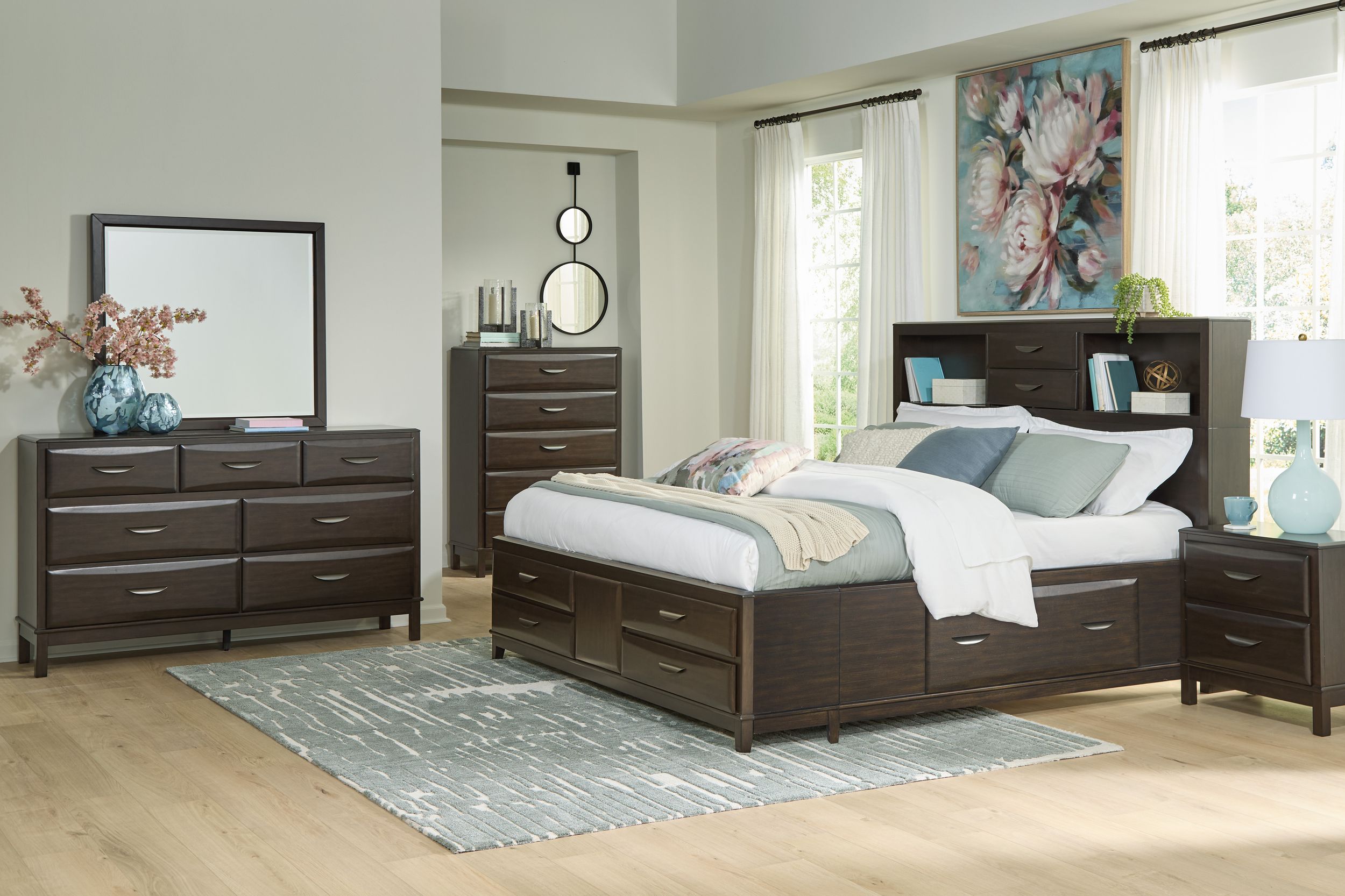 Vanmore Wood Platform Storage Bed, King Size