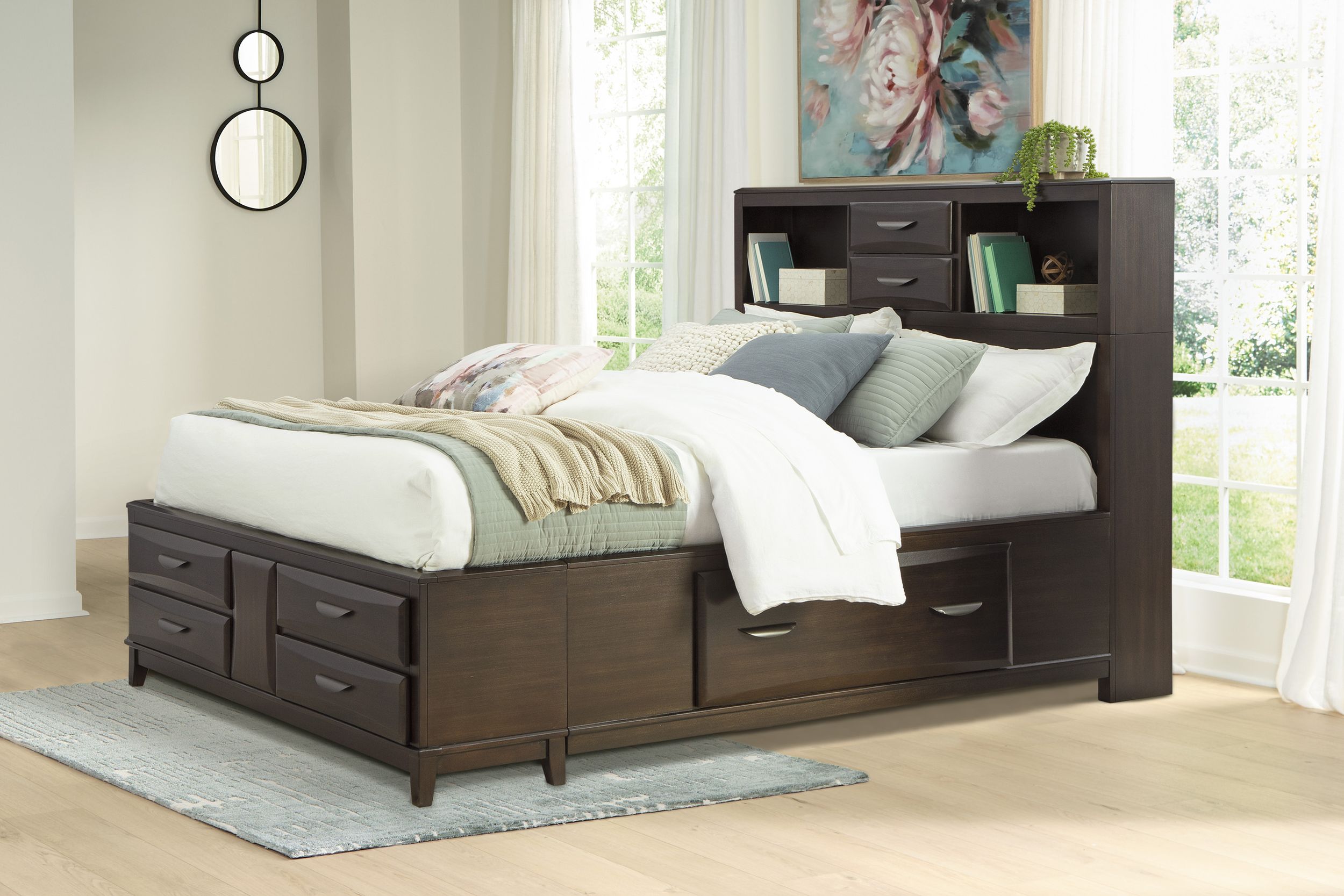 Vanmore Wood Platform Storage Bed, Full Size