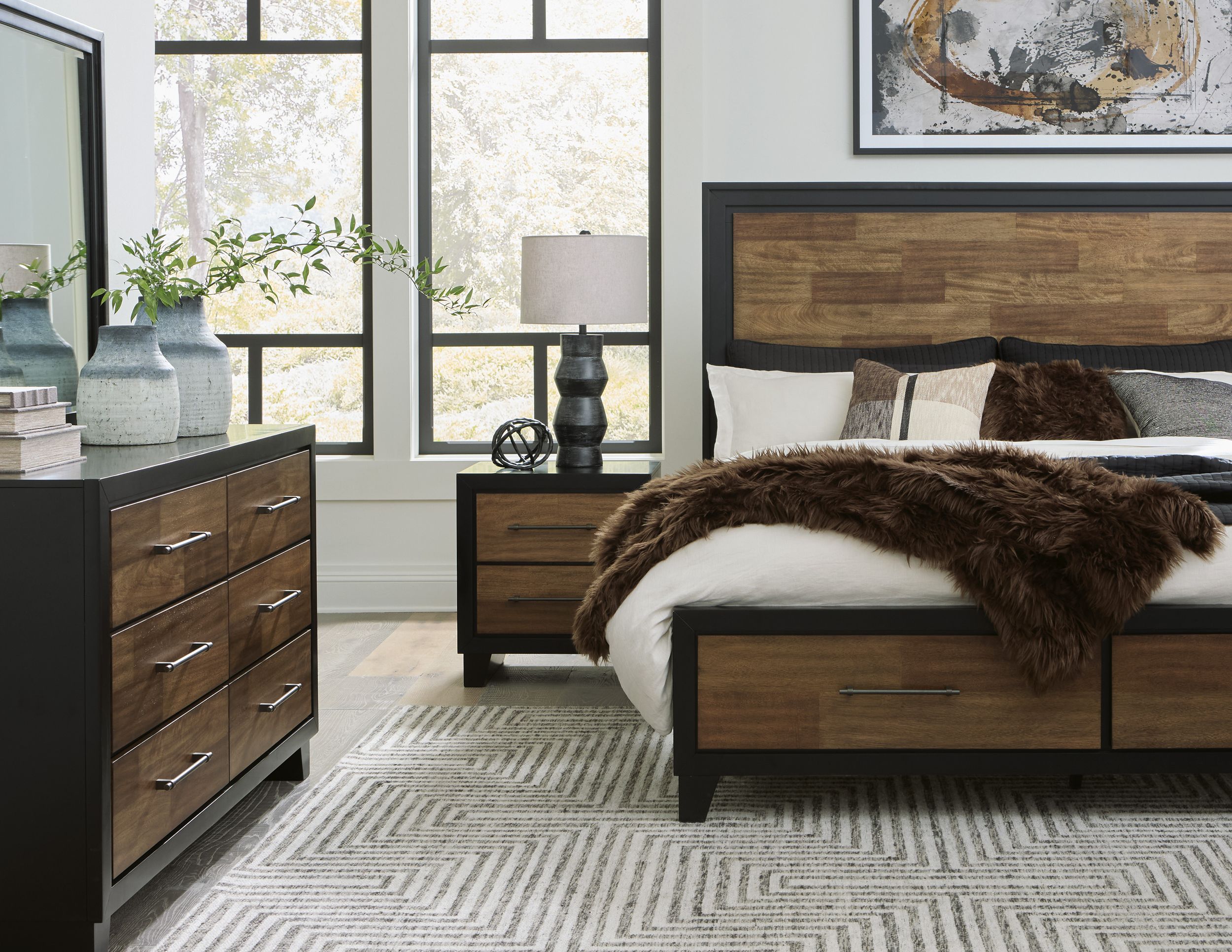 Kraeburn Wood Panel Storage Bedroom Set