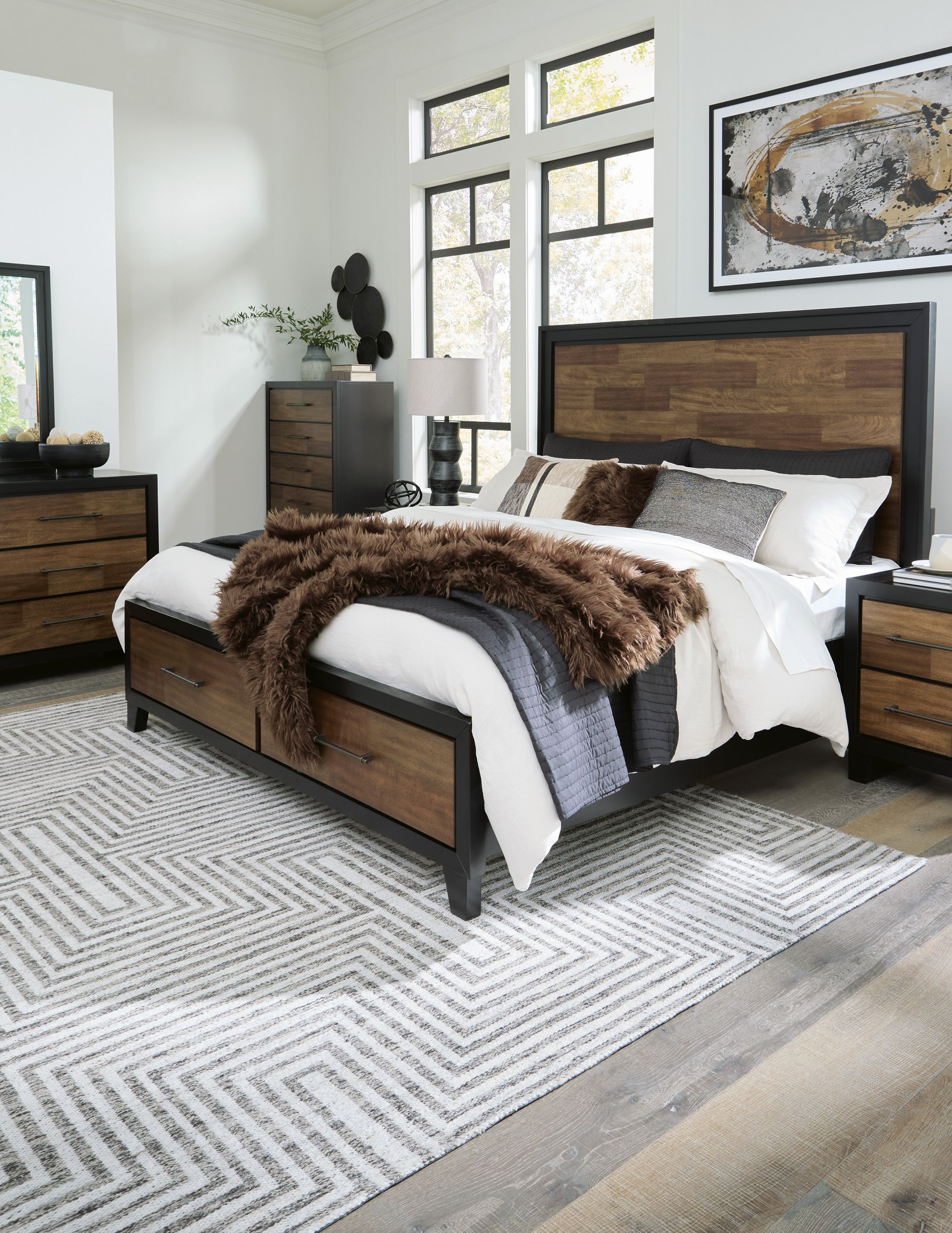 Kraeburn Wood Panel Storage Bedroom Set