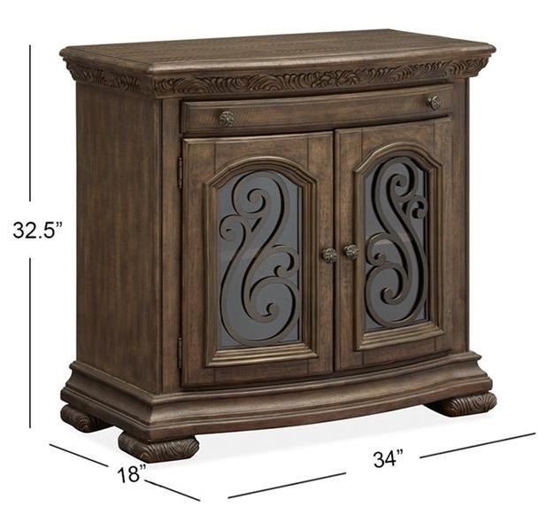 SM Durango Wood 2 Doors Bachelor Chest w/USB Charger