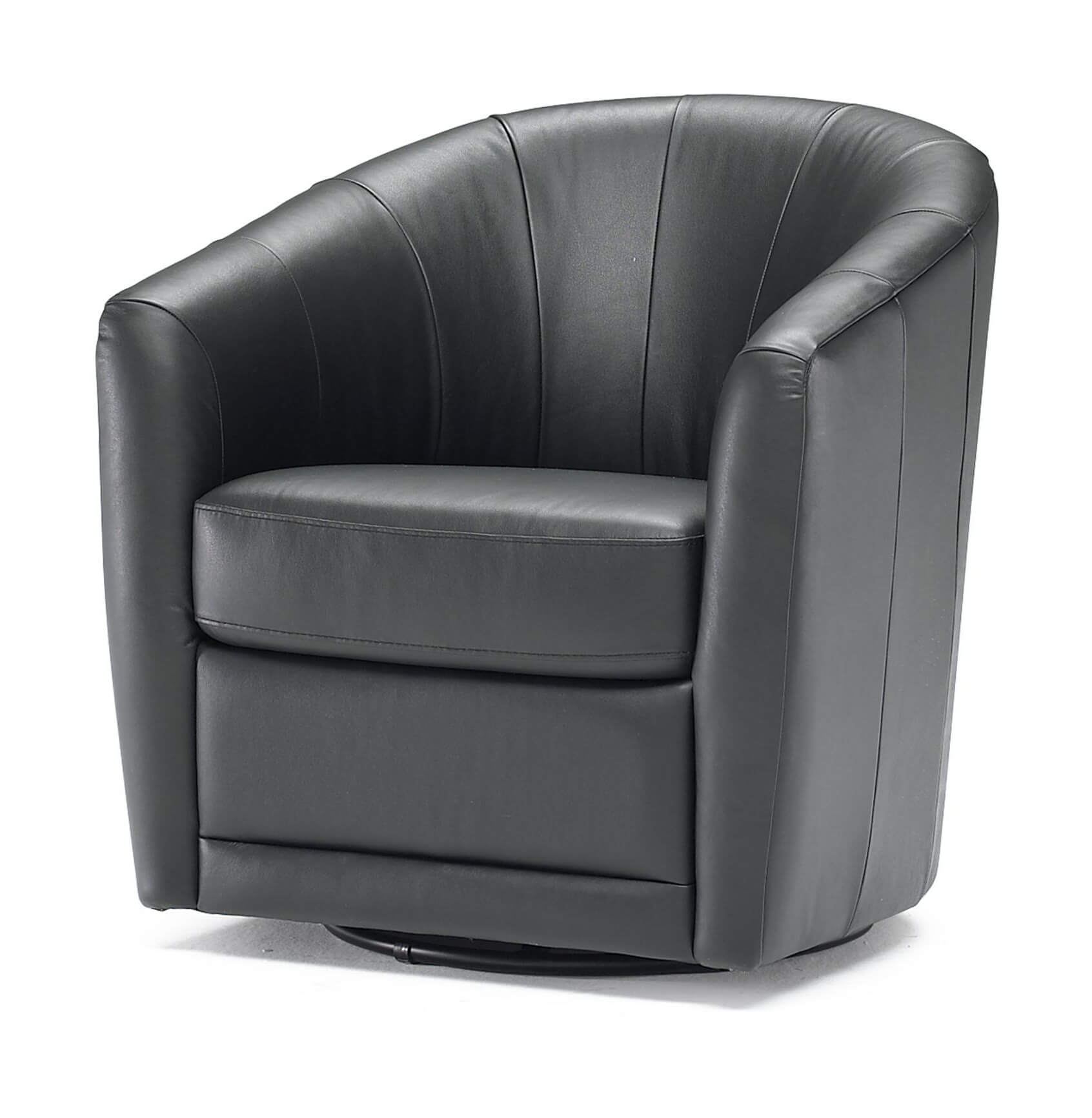 Giada Fabric/Leather Swivel Armchair