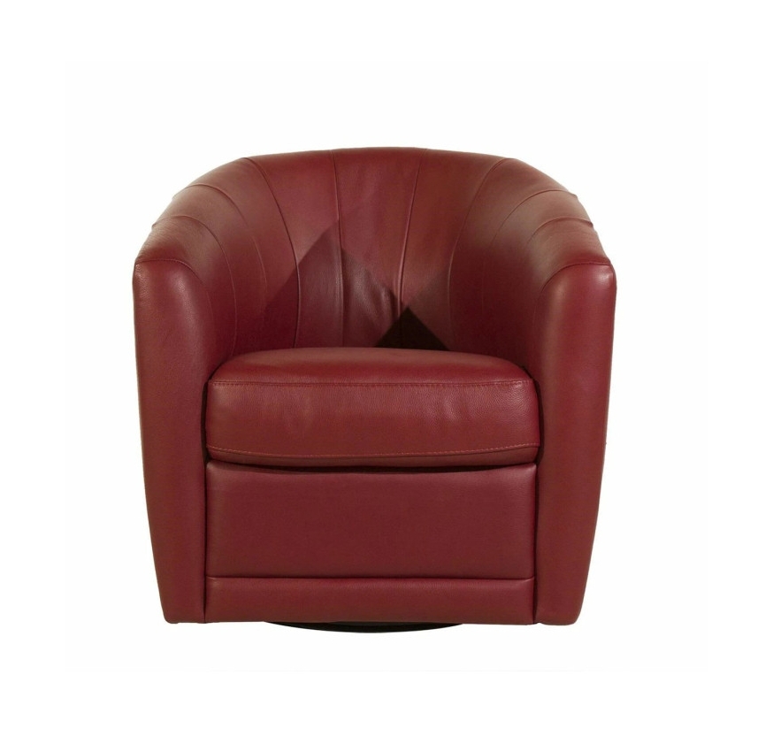 Giada Fabric/Leather Swivel Armchair