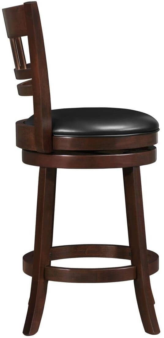 Edmond Transitional Faux-Leather Swivel Counter Height Chair