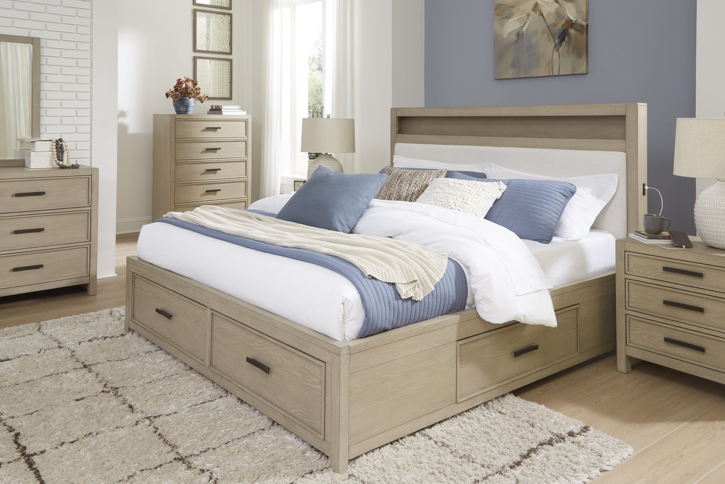 Calmoro Bookcase Storage Bedroom Set